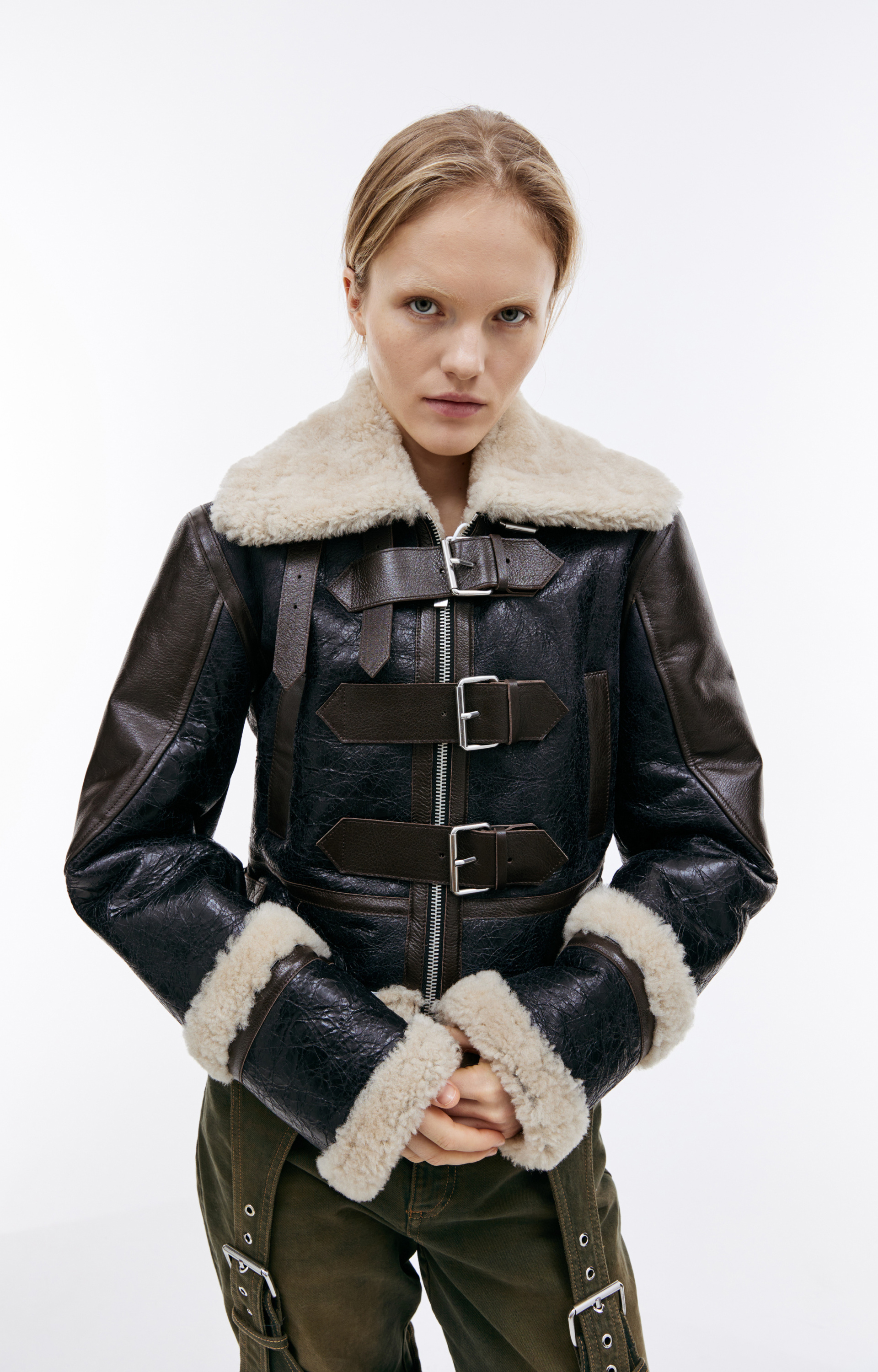 Blumarine Cropped shearling jacket
