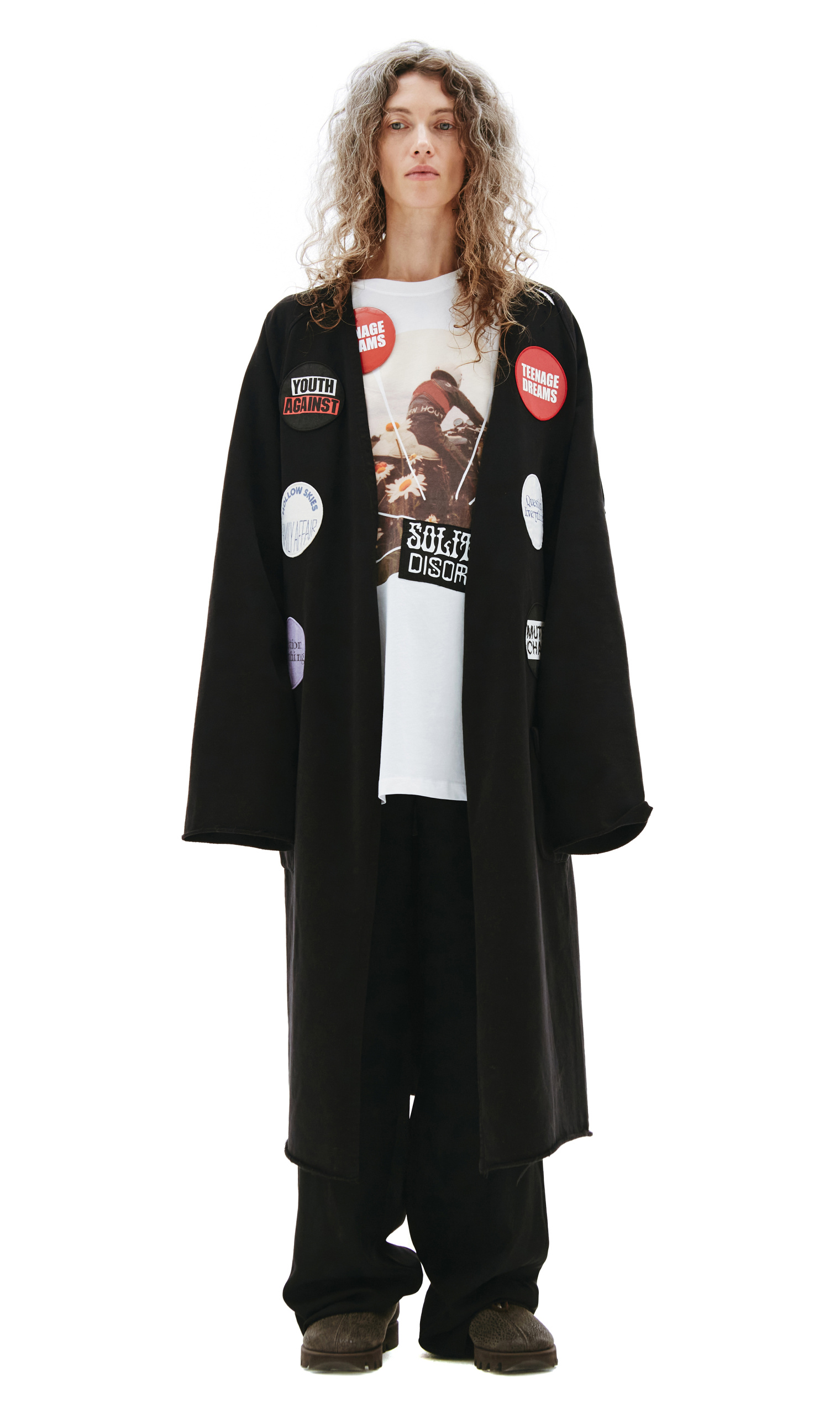 Raf Simons Black Tied-Waist Coat