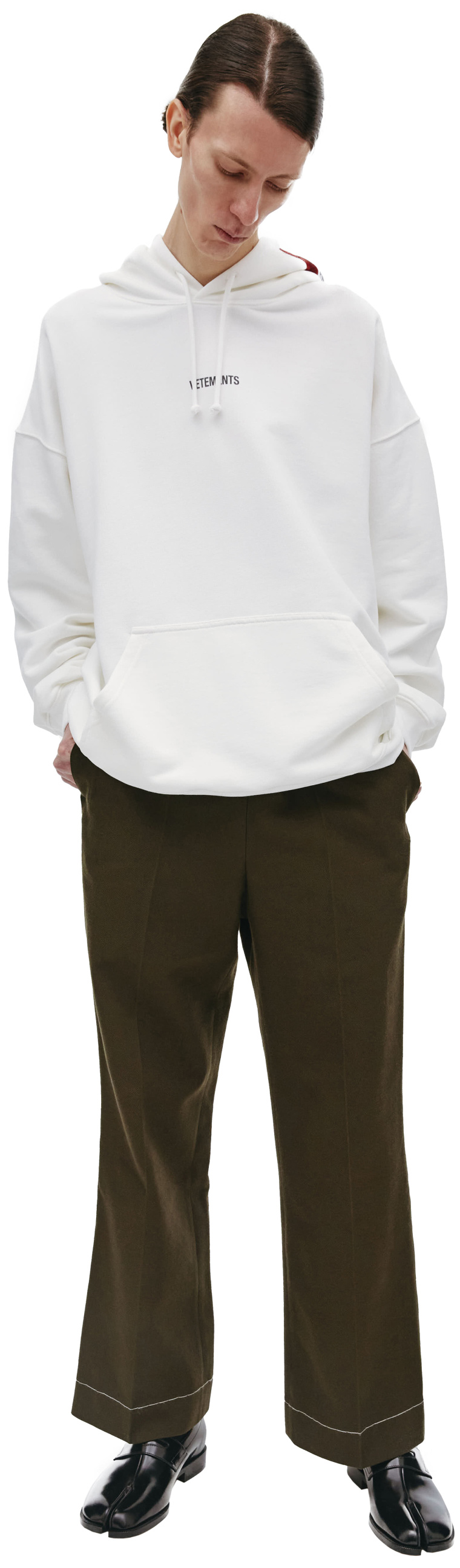 VETEMENTS White Logo & Patch Hoodie