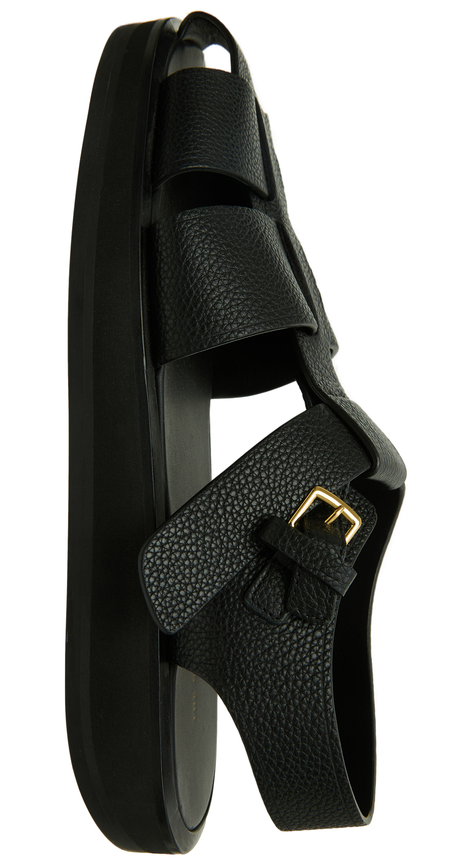 The Row Black leather sandals