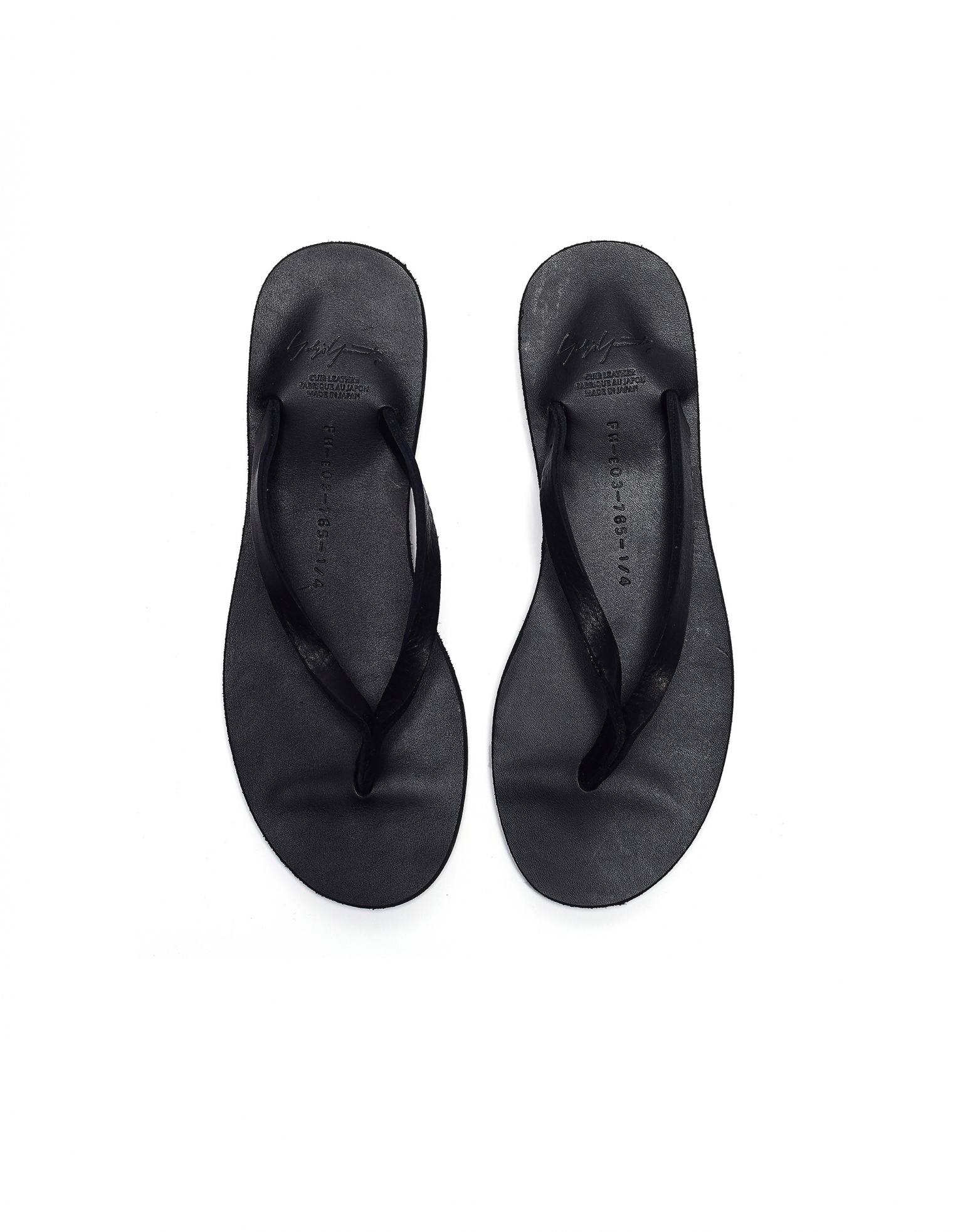 Yohji Yamamoto Black Leather Flip-Flops