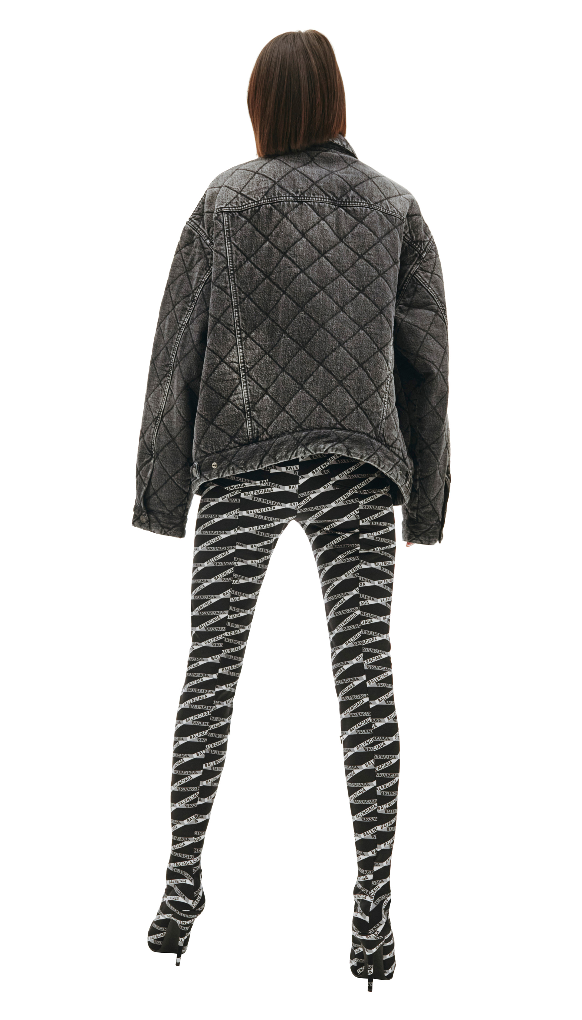 Balenciaga Grey Denim Printed Jacket