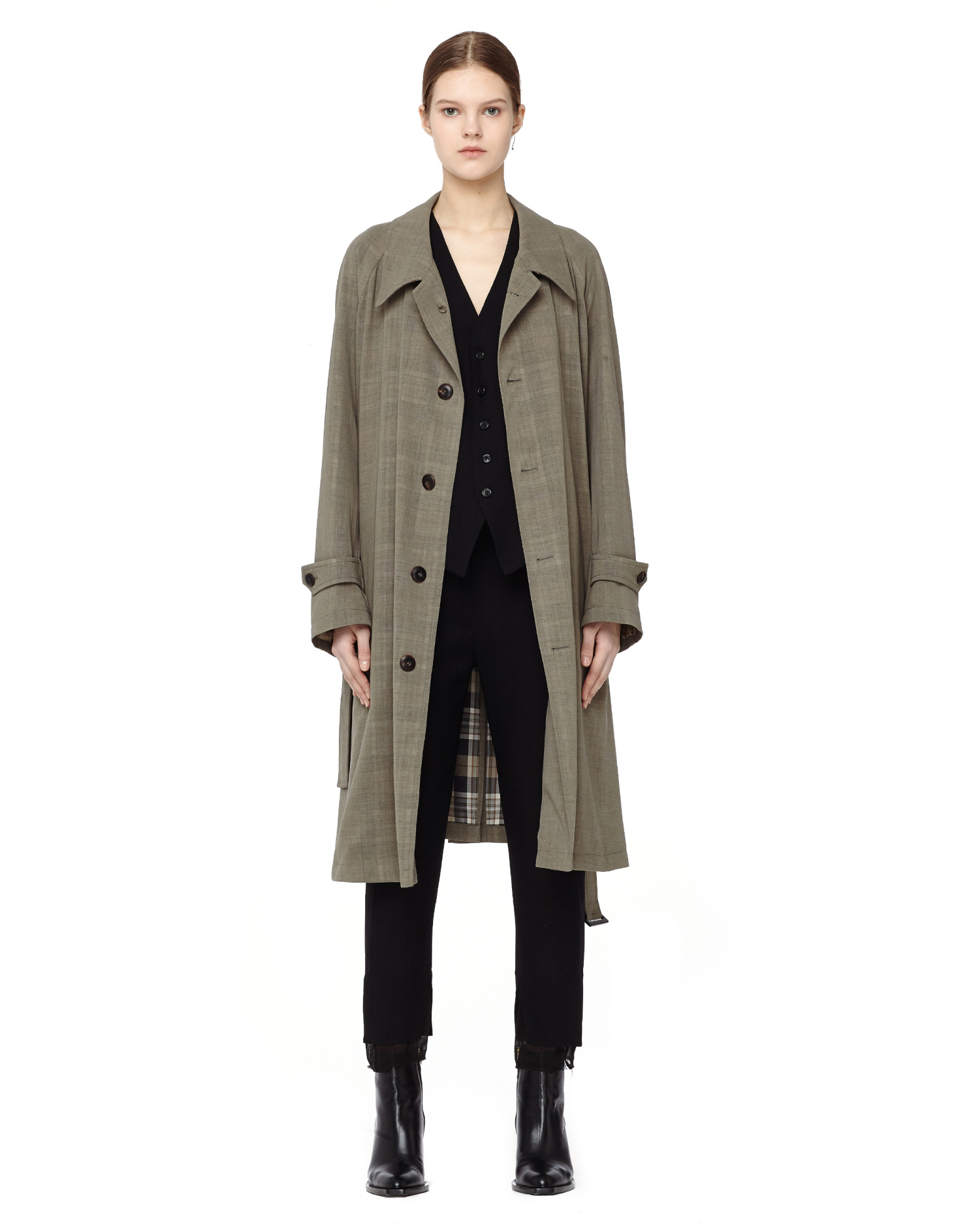 Maison Margiela Тренч из шерсти с поясом