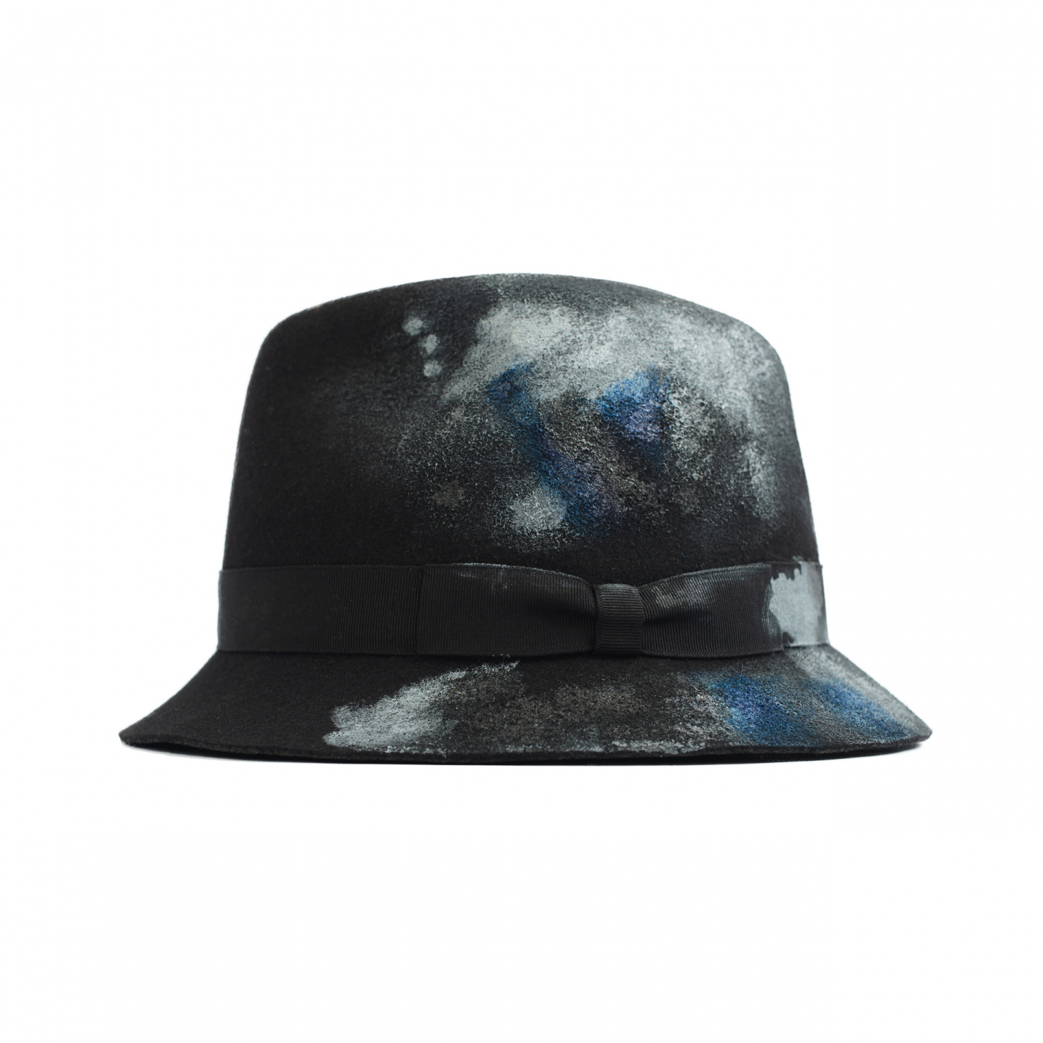Yohji Yamamoto Black Hat With Paint Marks