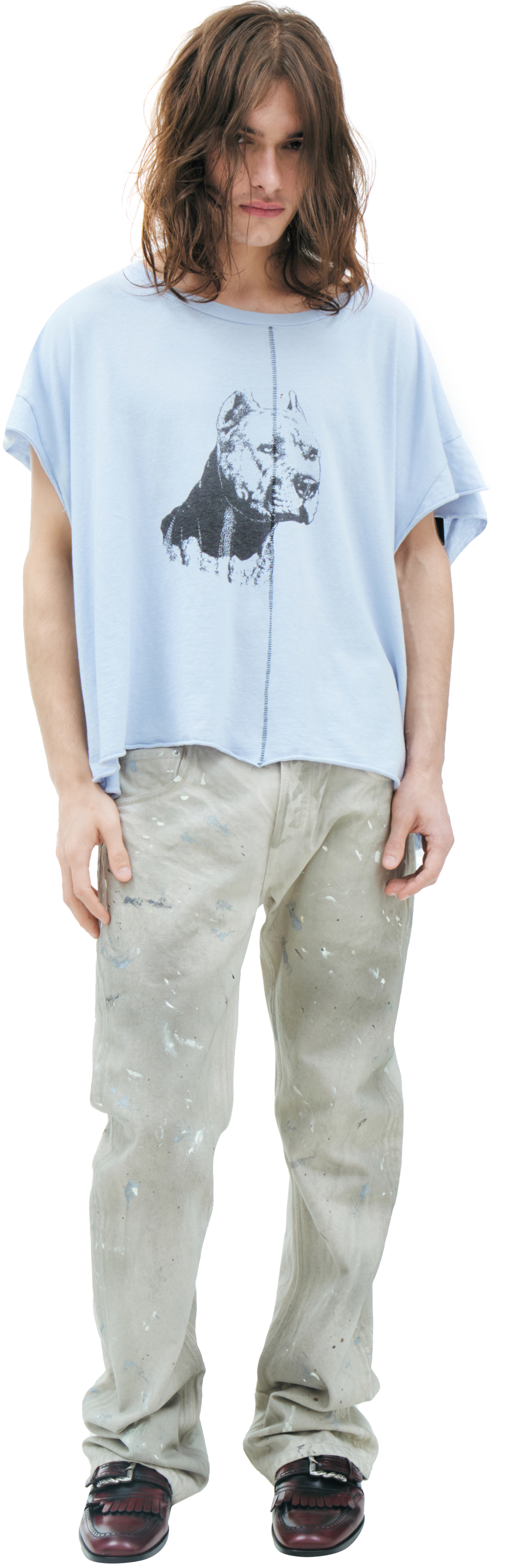 Buy Enfants Riches Déprimés men blue t-shirt with prints for $740