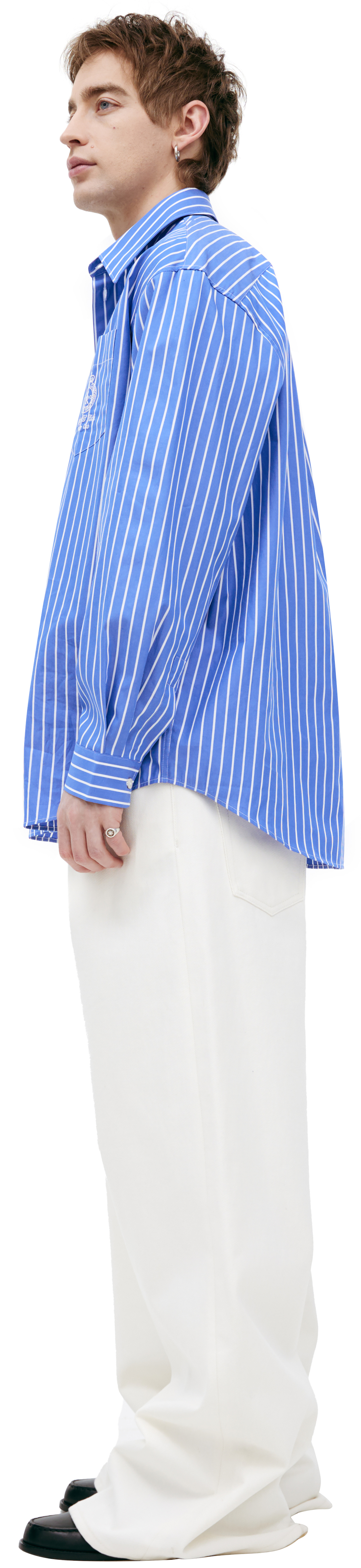 SPORTY & RICH Blue striped shirt