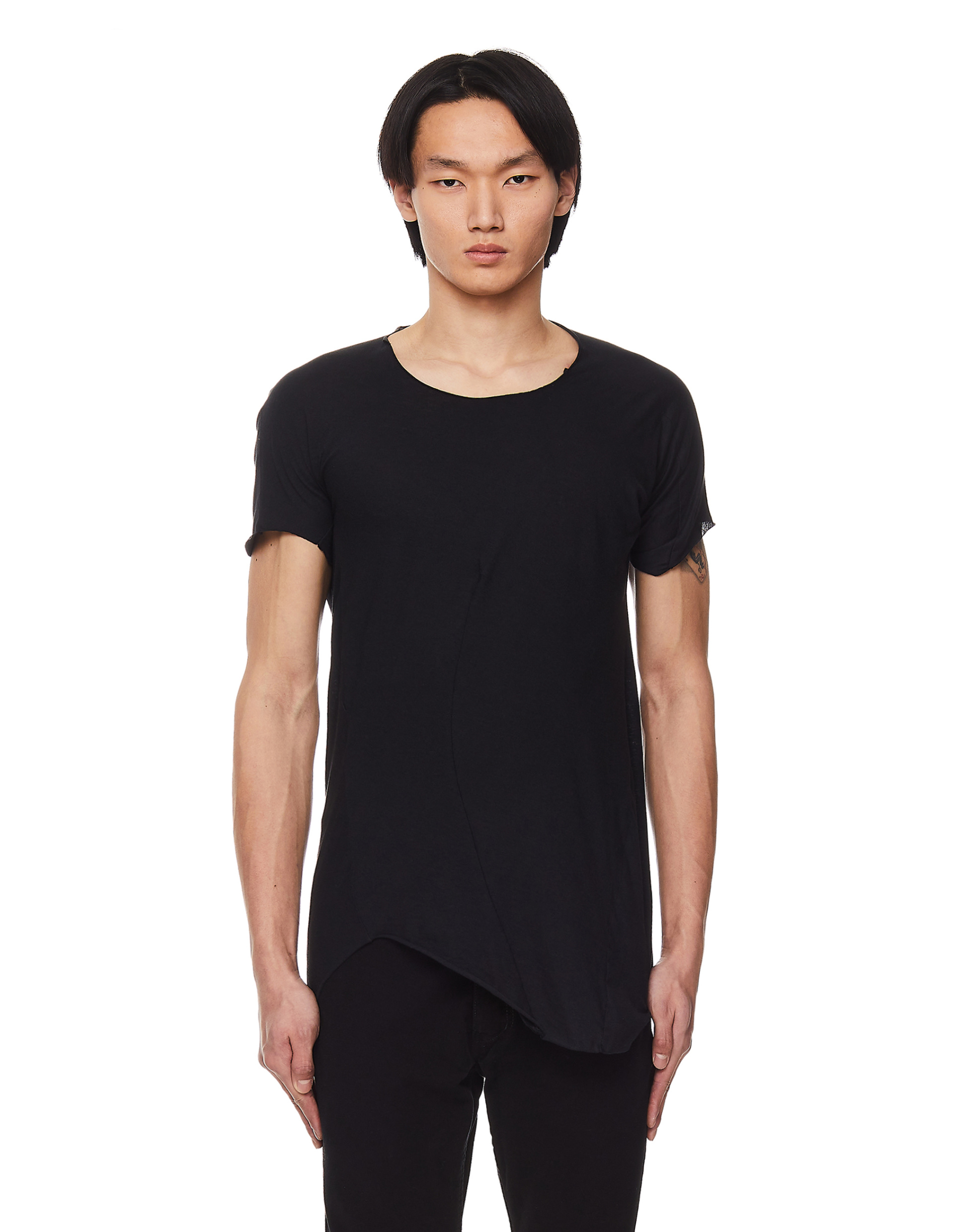 Leon Emanuel Blanck Black Cotton & Wool T-Shirt