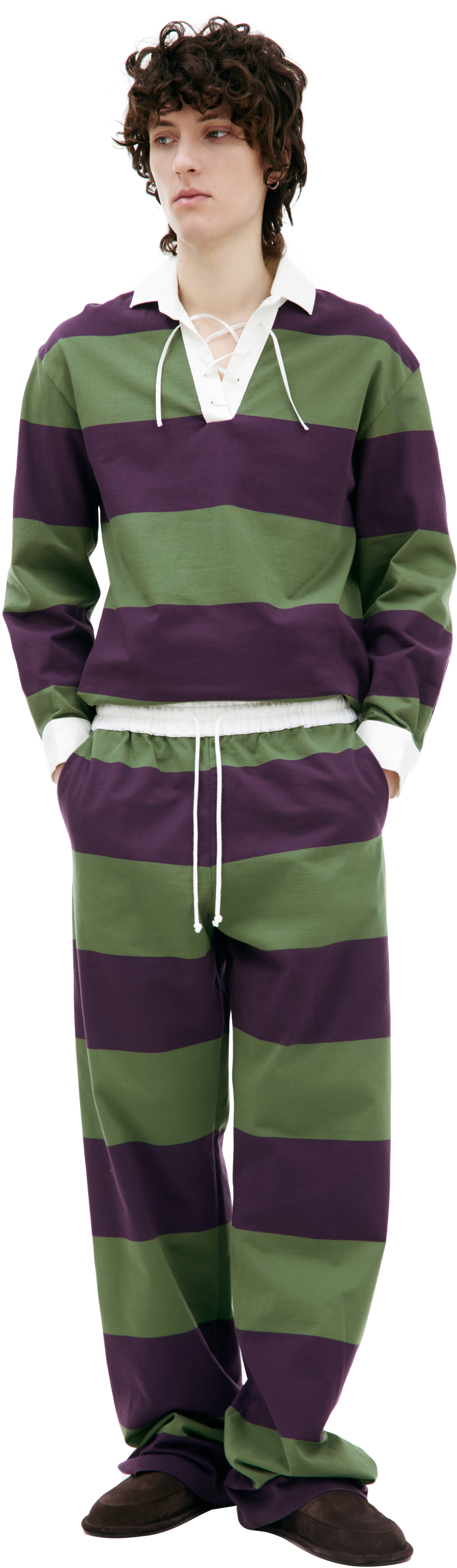 Dries Van Noten Striped Cotton Trousers