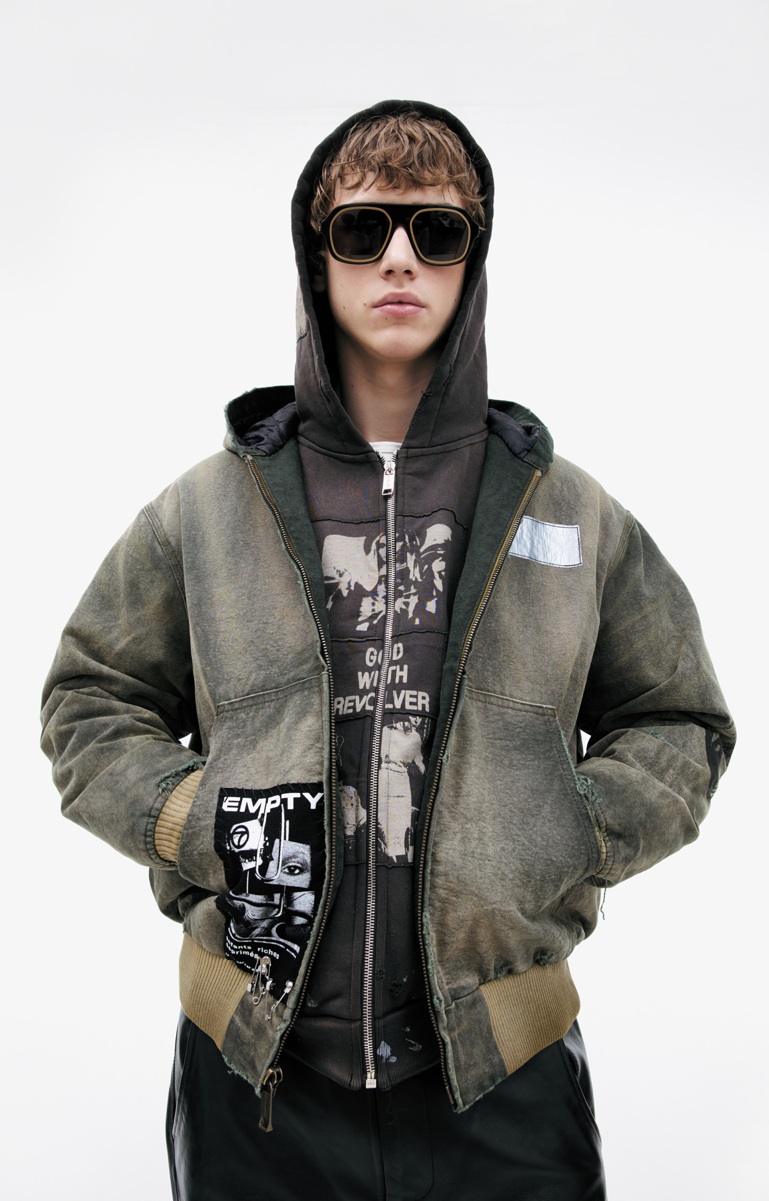 Buy Enfants Riches Déprimés men grey denim jacket with patch for