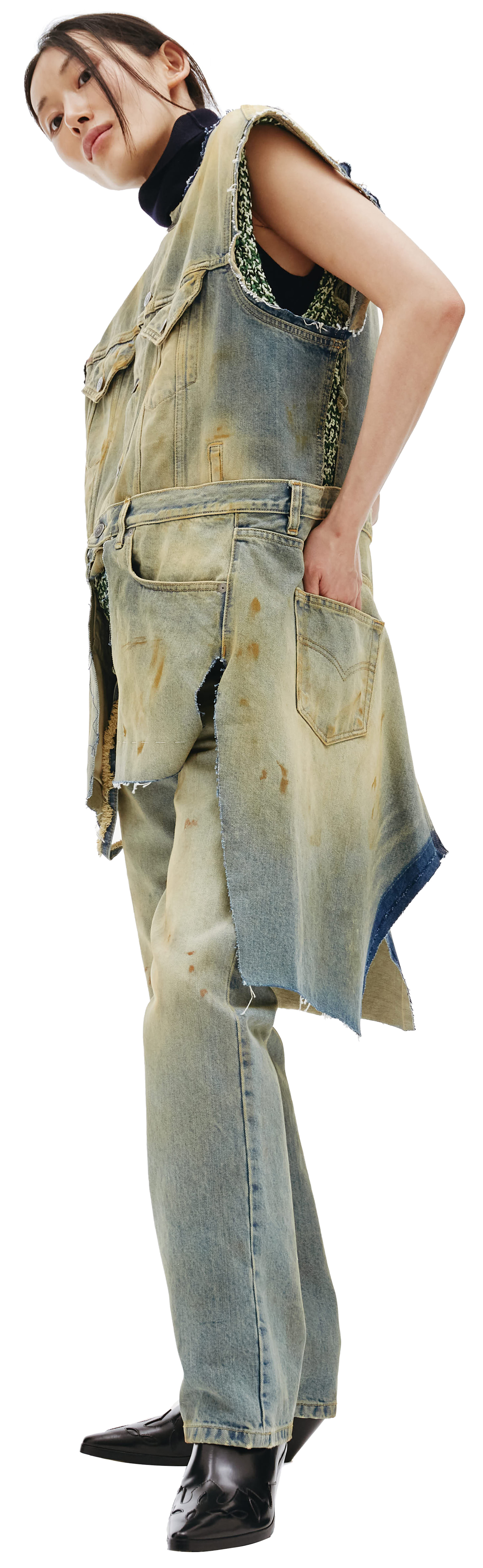 Maison Margiela Джинсовый жилет с винтажным эффектом