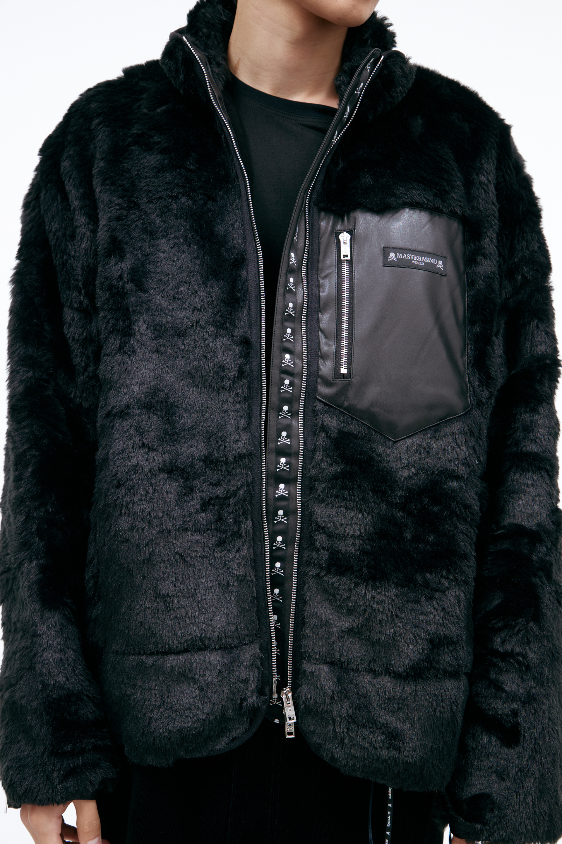 Mastermind WORLD Fur jacket with patch pocket