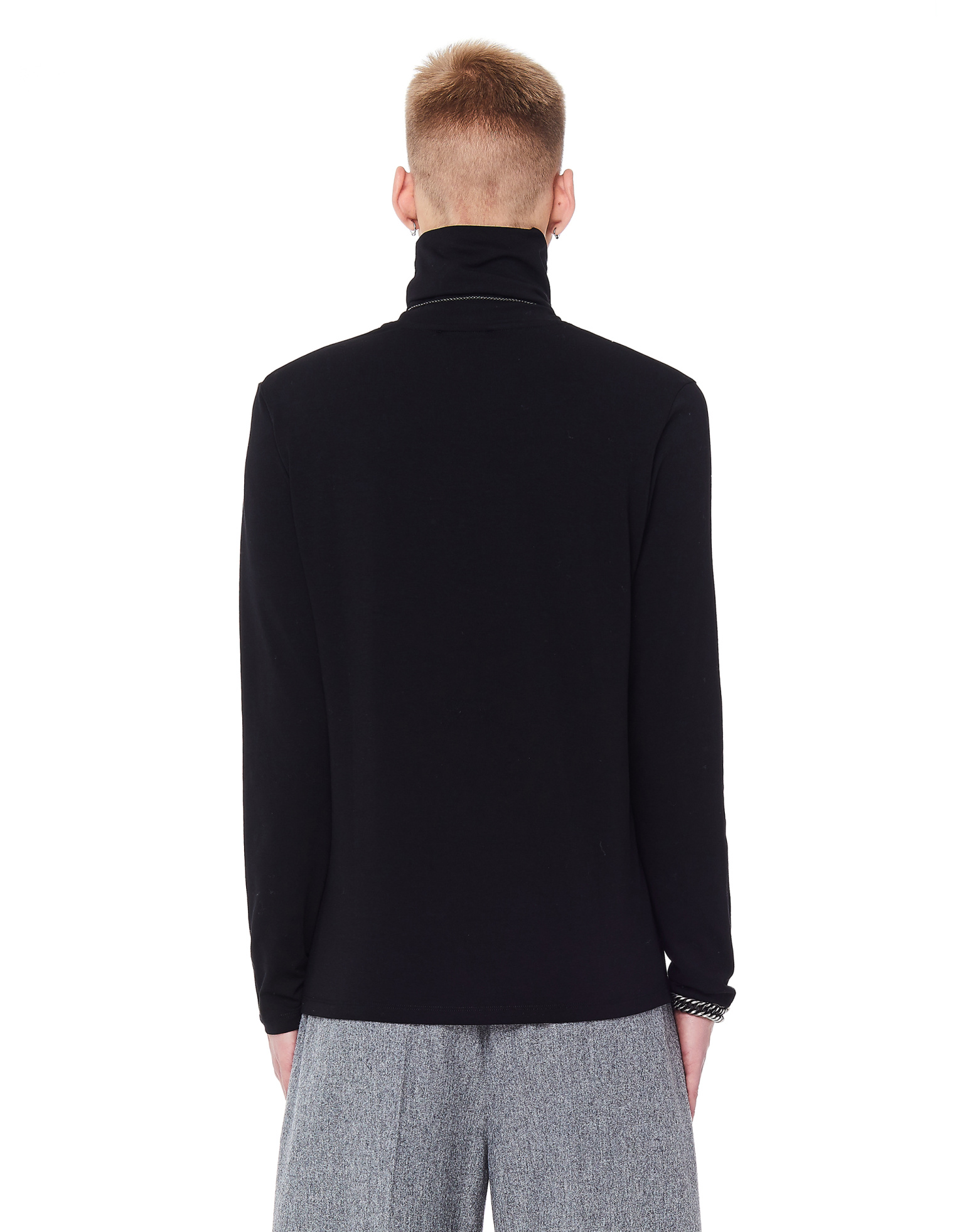 Jil Sander Черная базовая водолазка из хлопка