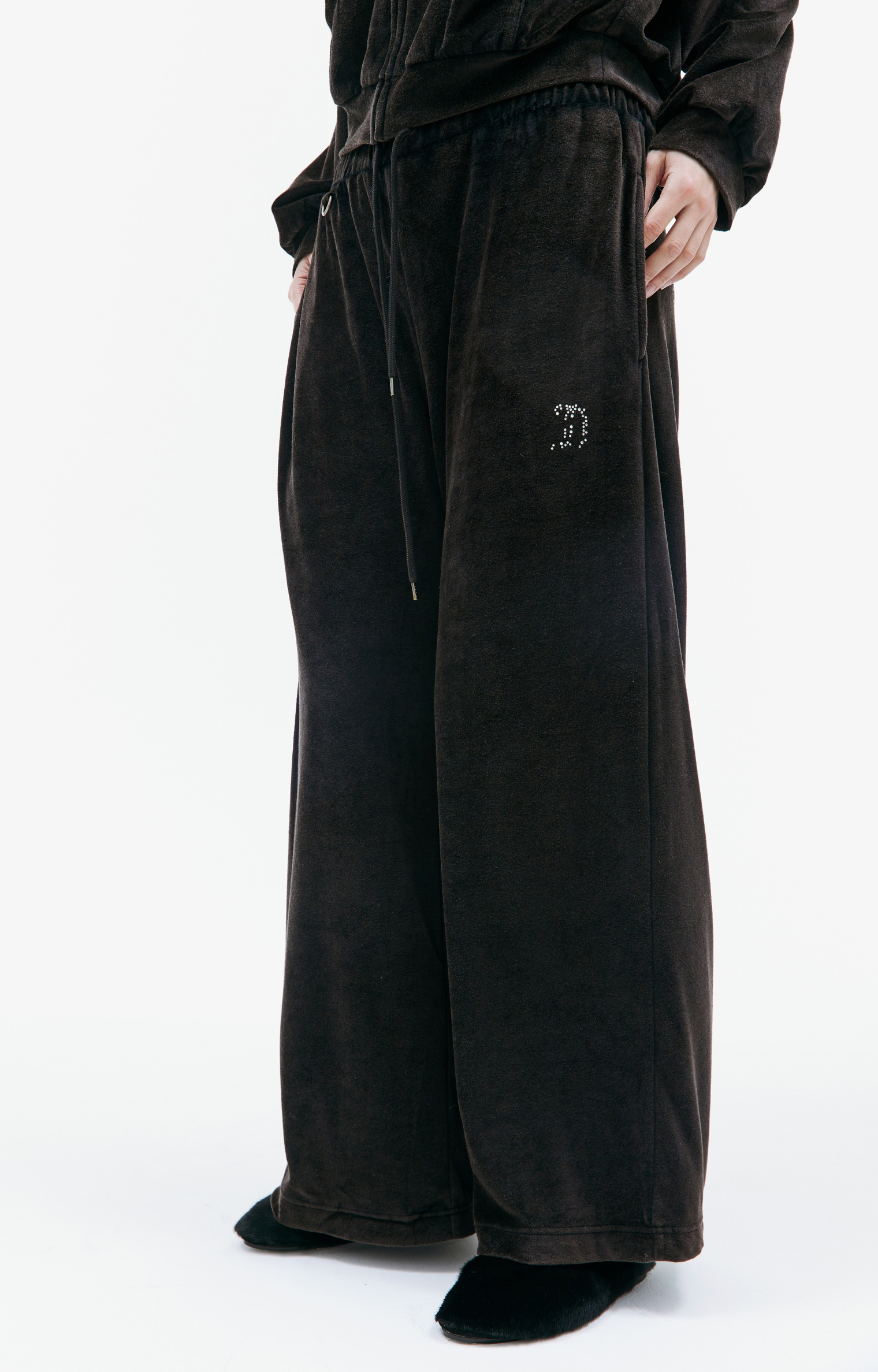 Doublet Велюровые брюки с логотипом из страз