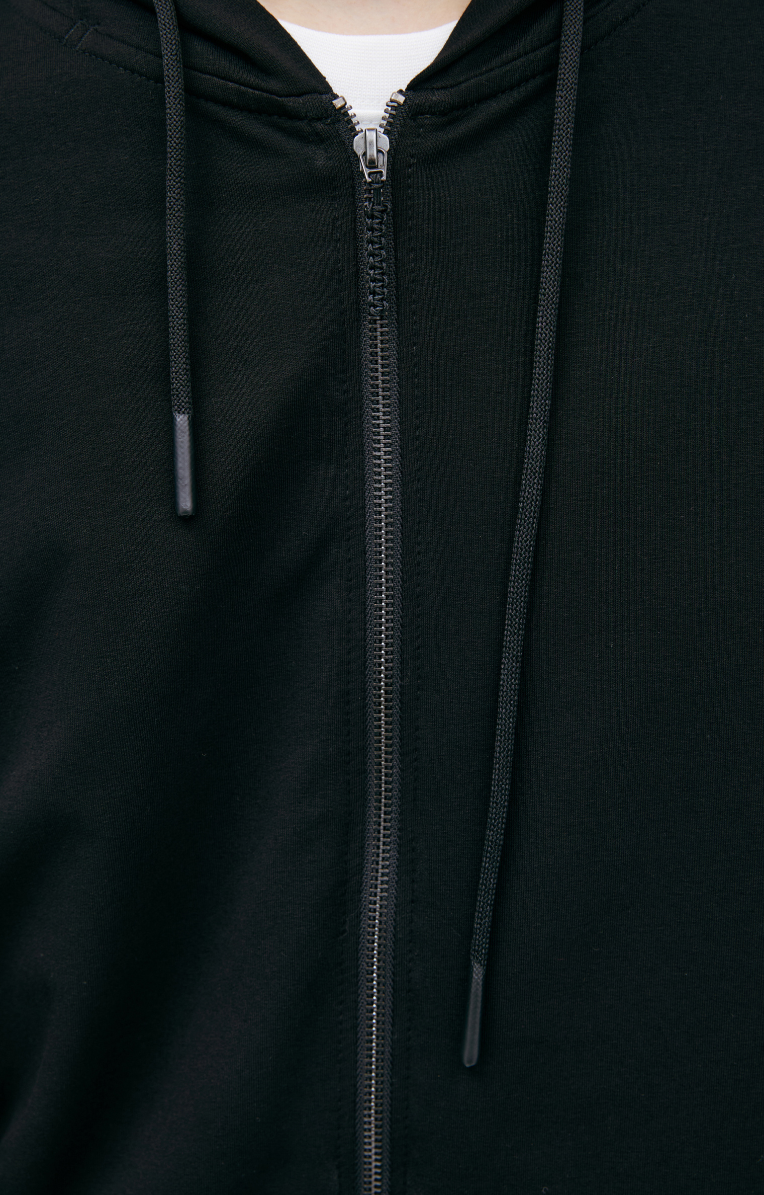 PLANIMETRY Black hoodie with stitching