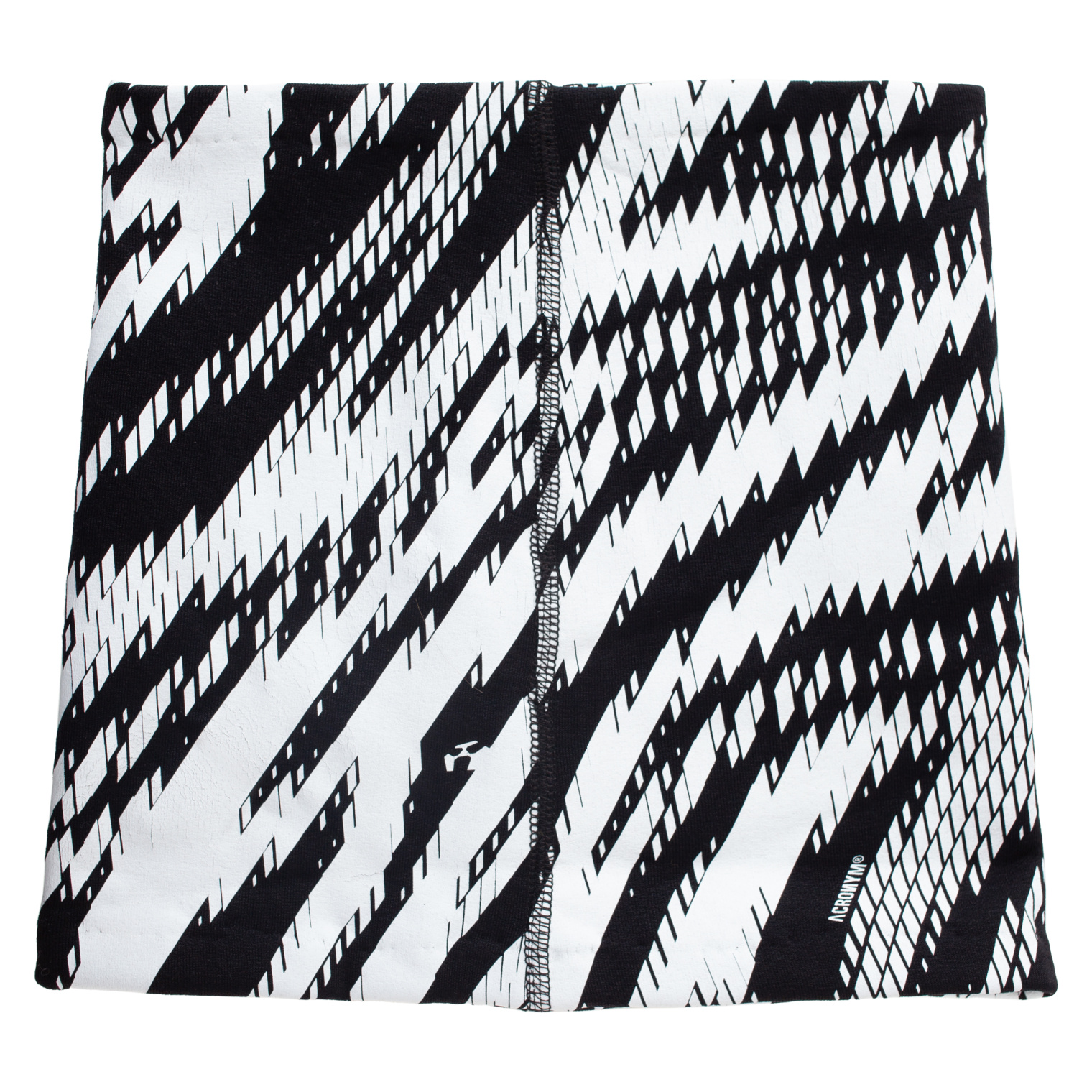 Acronym Black monoprint snood scarf