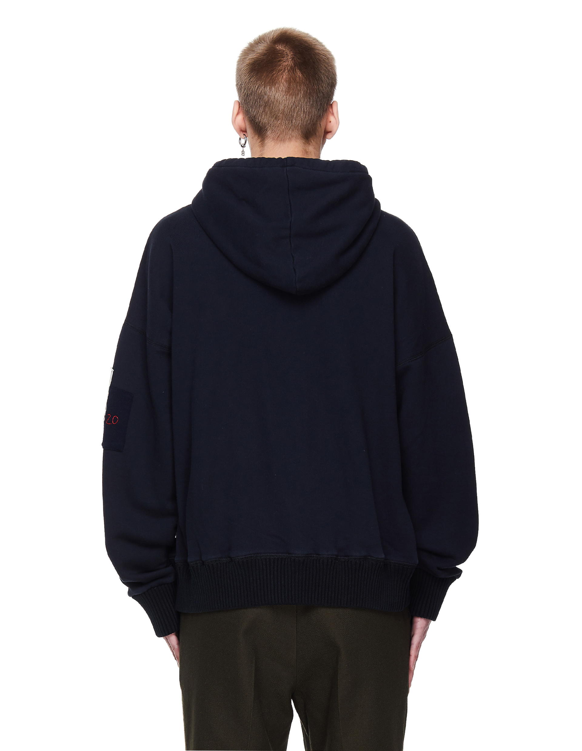 Greg Lauren x Paul Shark Black Hoodie With Patch