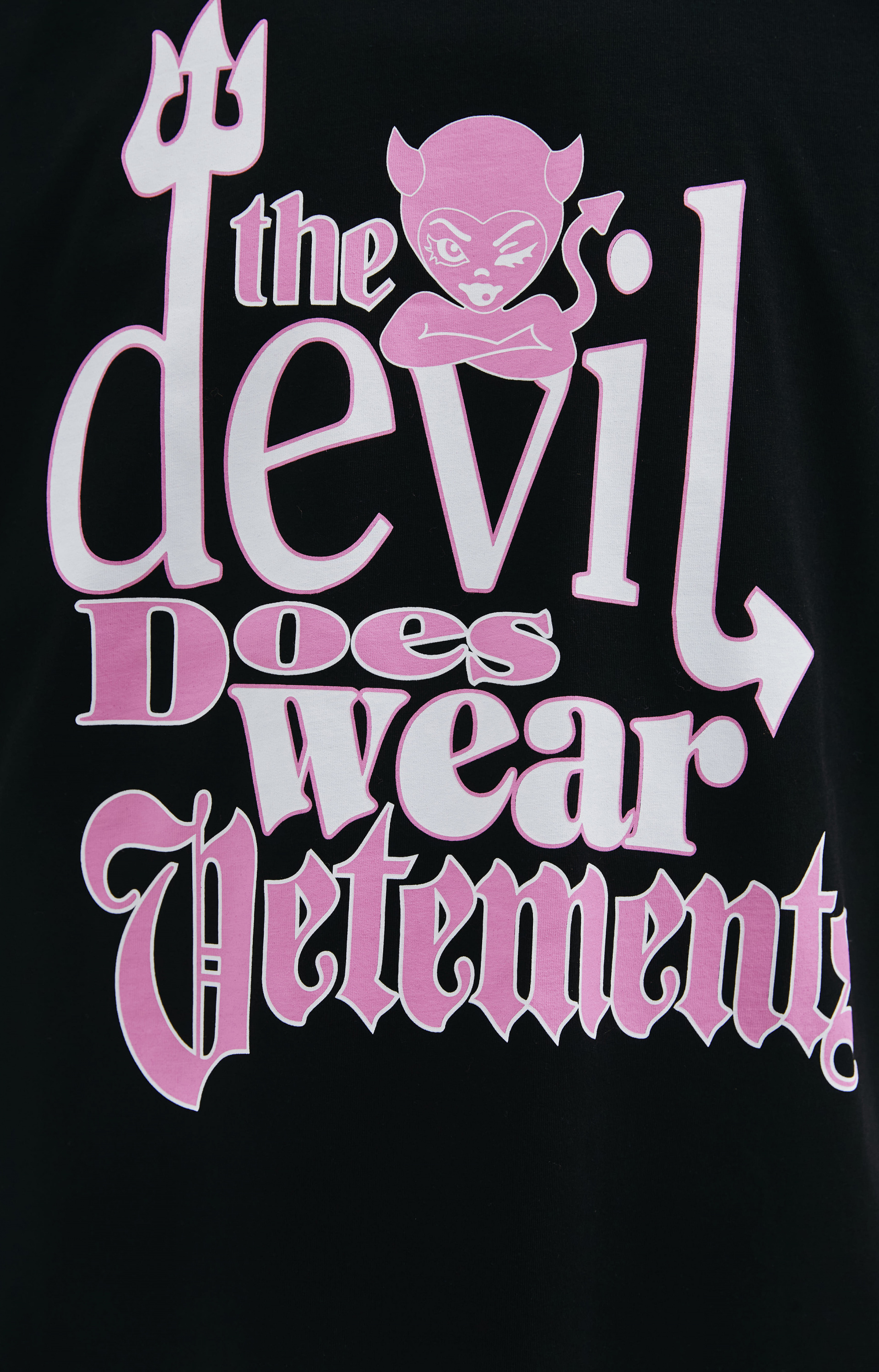 VETEMENTS Black printed The Devil T-shirt