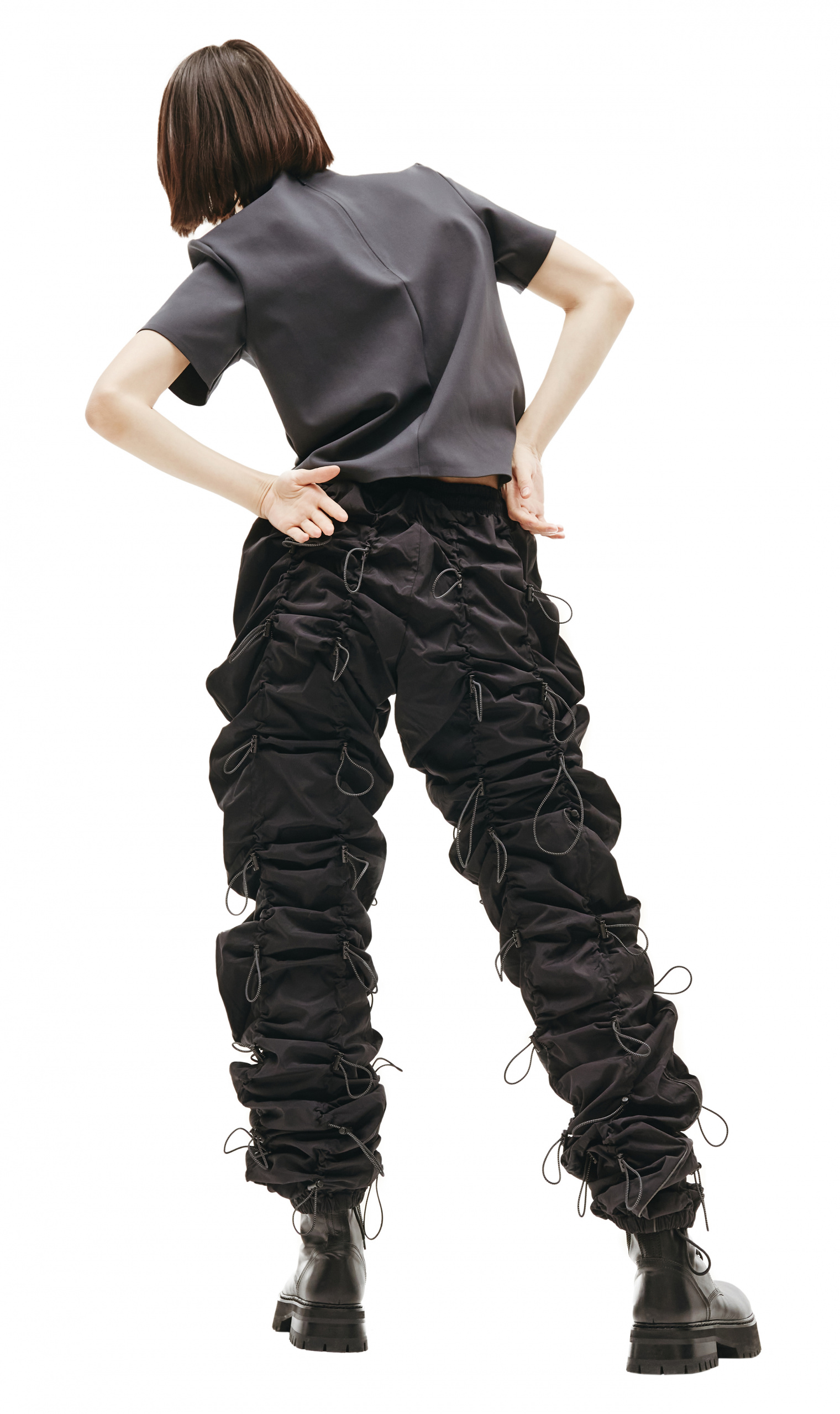 99% IS Nylon Gobchang Black Trousers