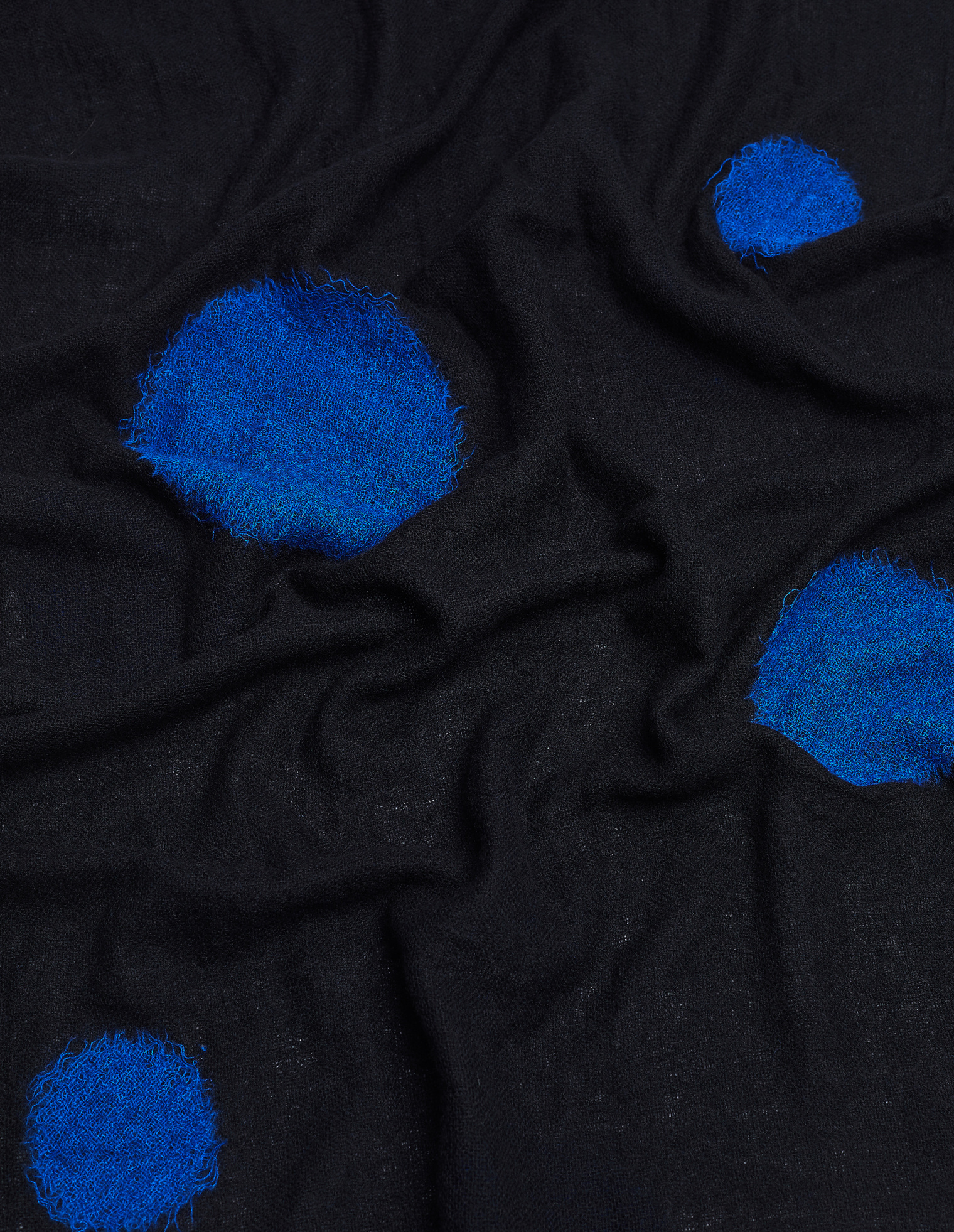 Yohji Yamamoto Scarf With Blue Embroidery