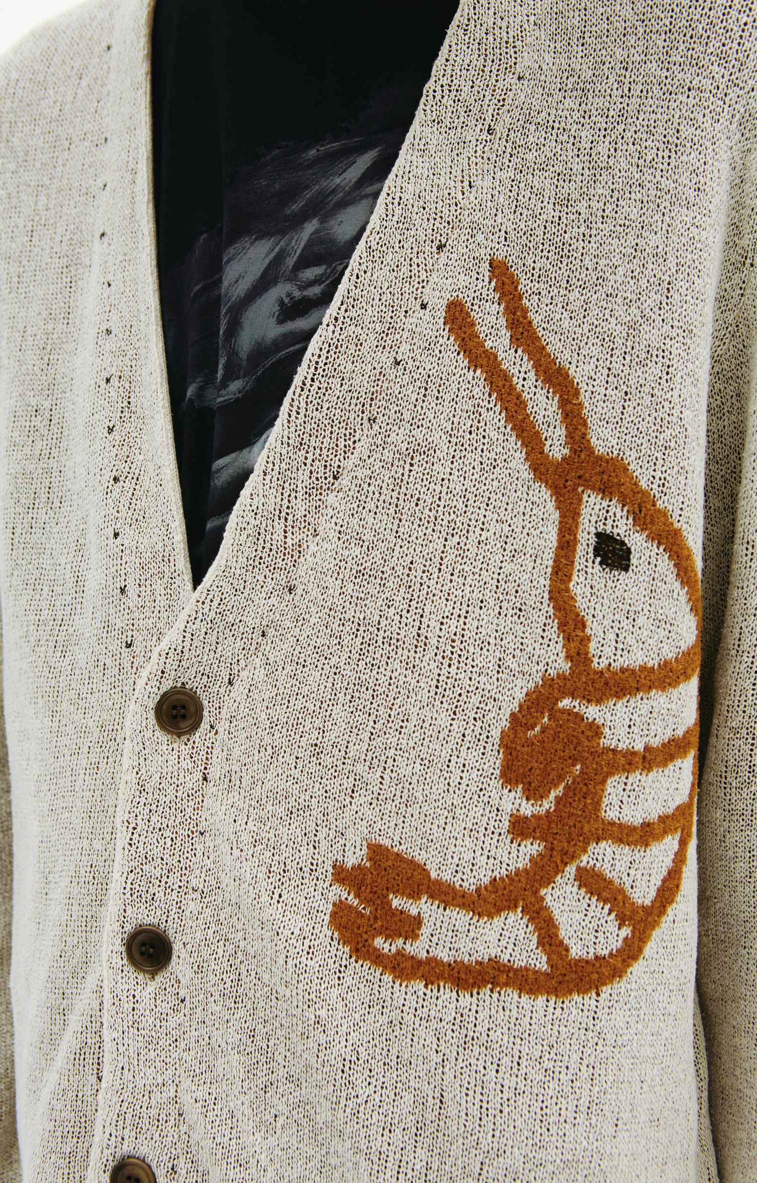 Yohji Yamamoto Shrimp knit cardigan
