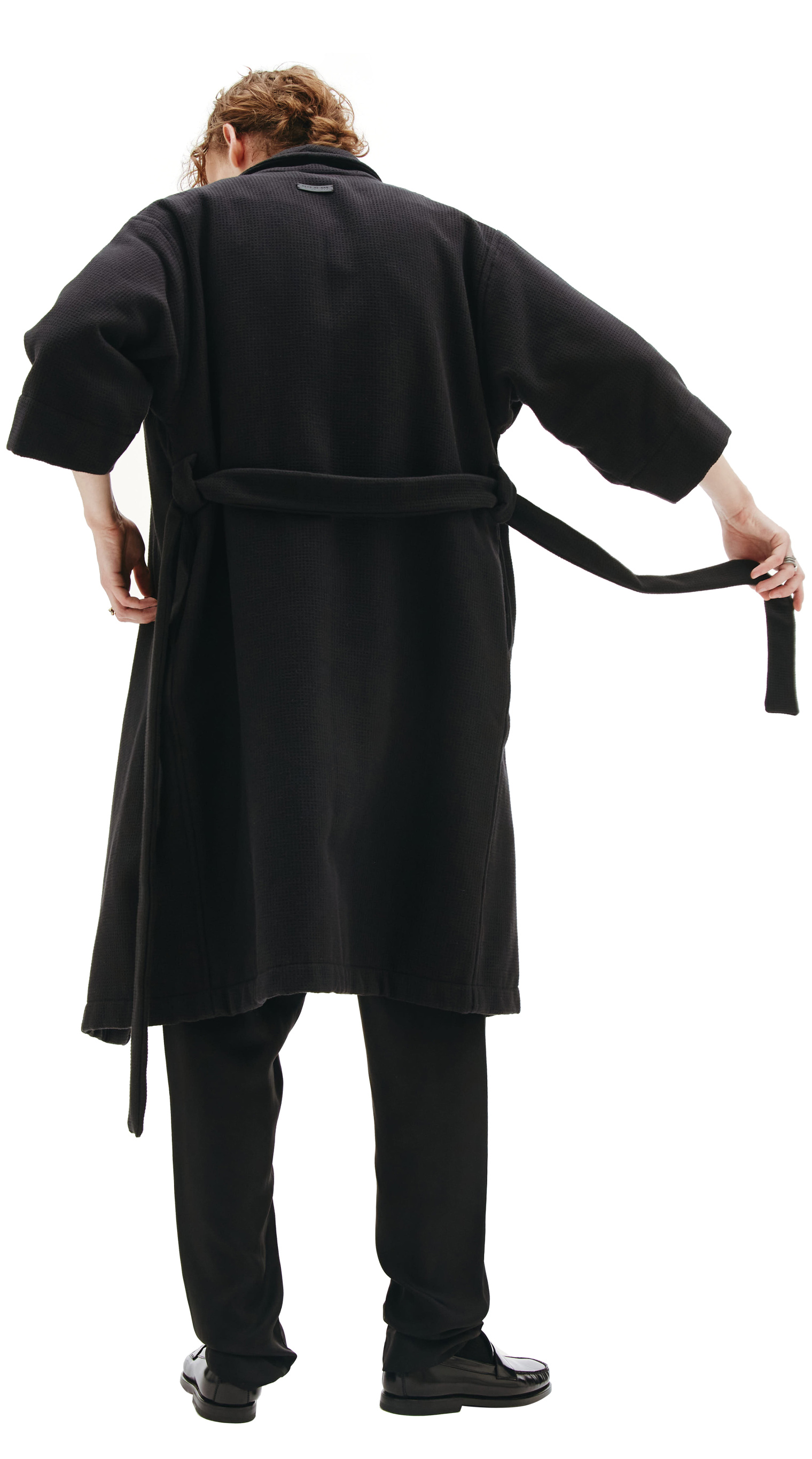 Fear of God Waffle Cotton Robe in black