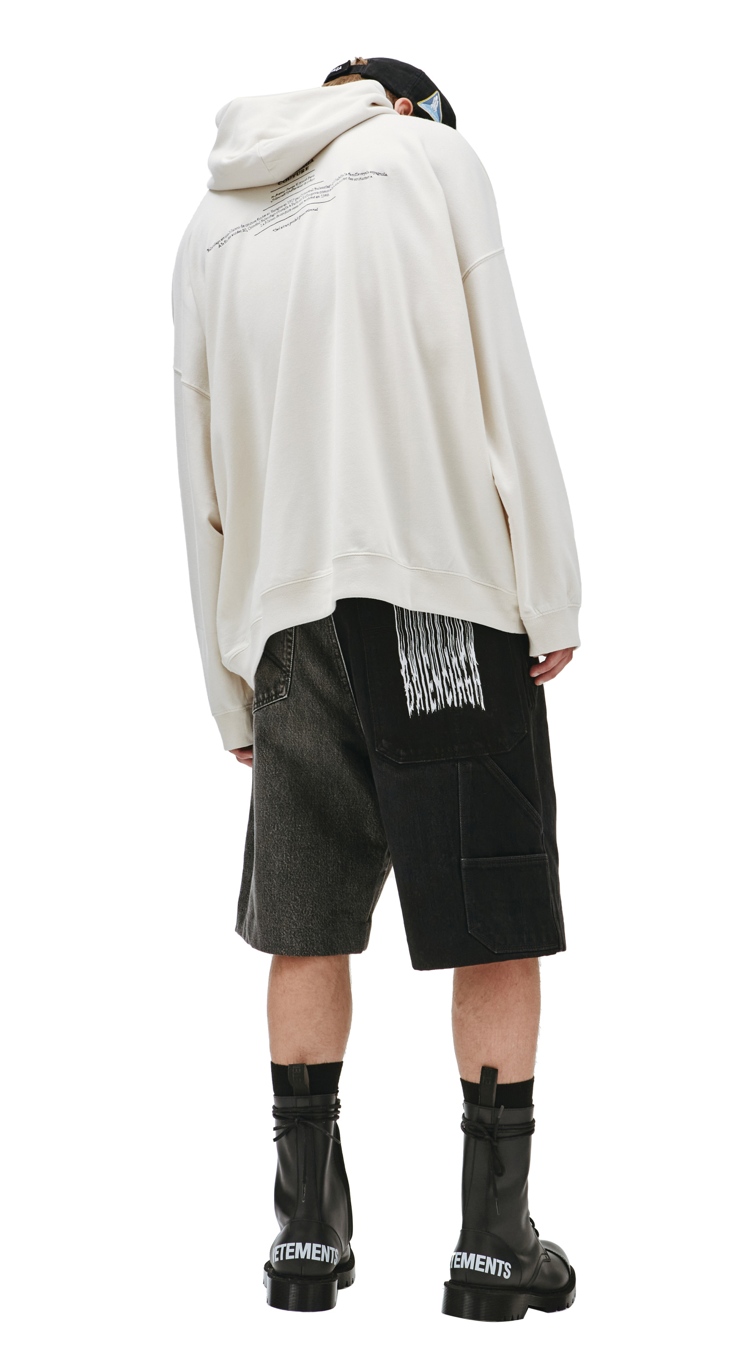 Balenciaga Beige embroidered hoodie
