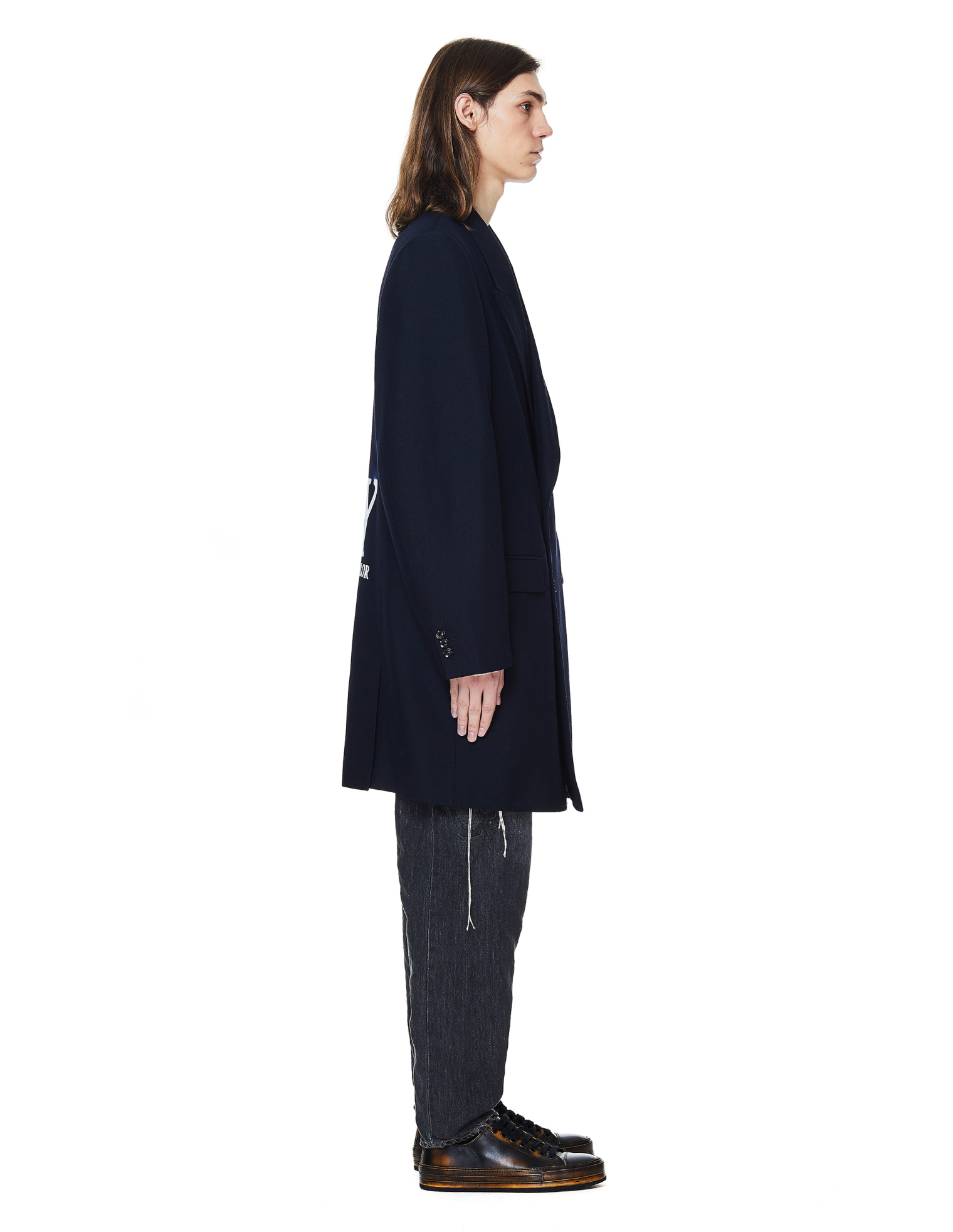 Doublet Navy Blue Jaws Printed Coat