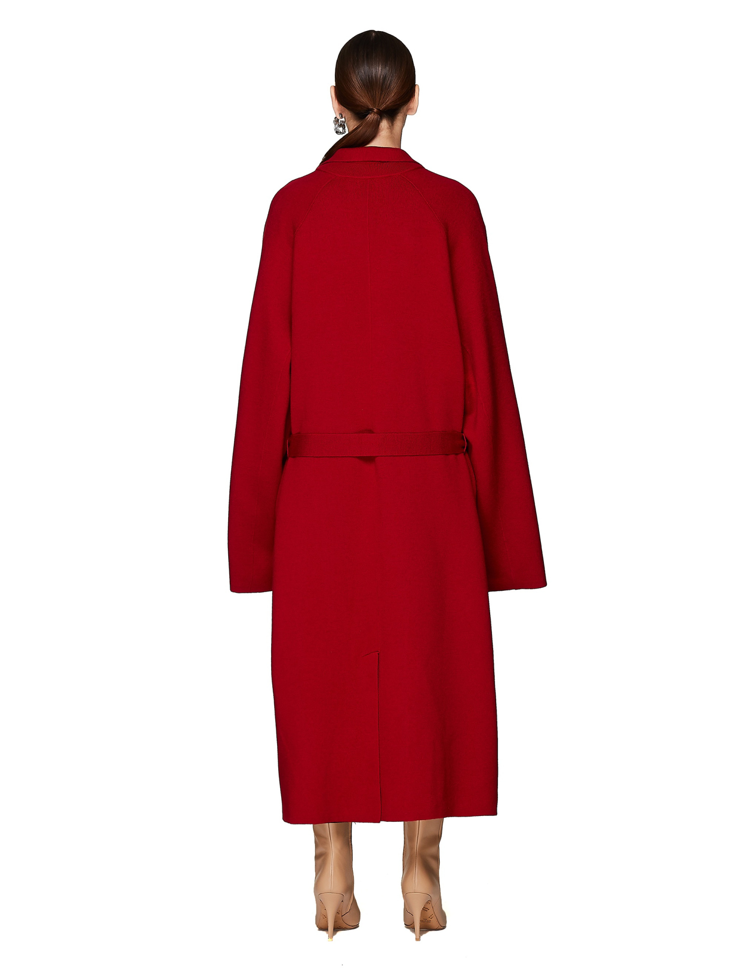 Haider Ackermann Red Knitted Wool & Cashmere Coat
