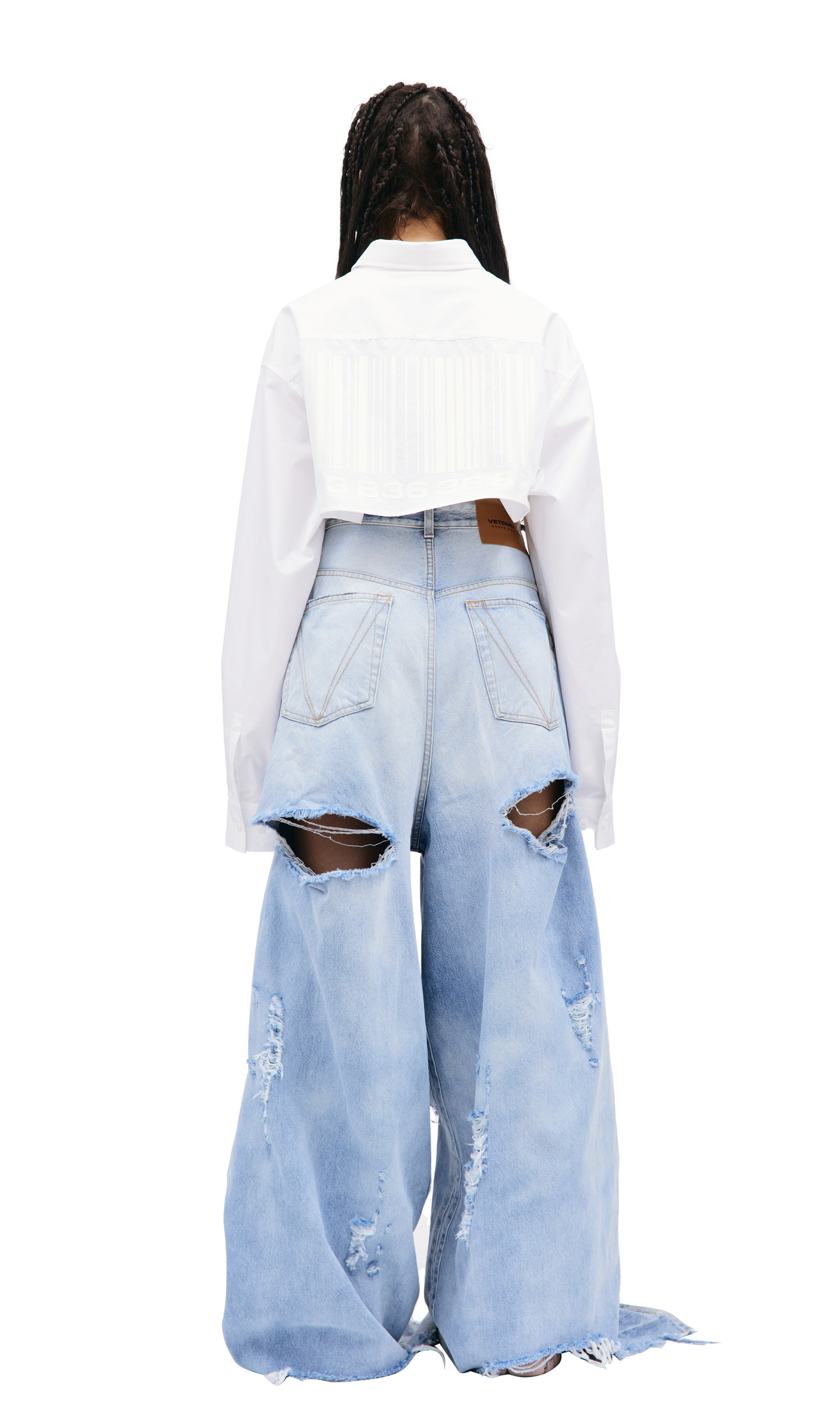 VETEMENTS Широкие раваные джинсы