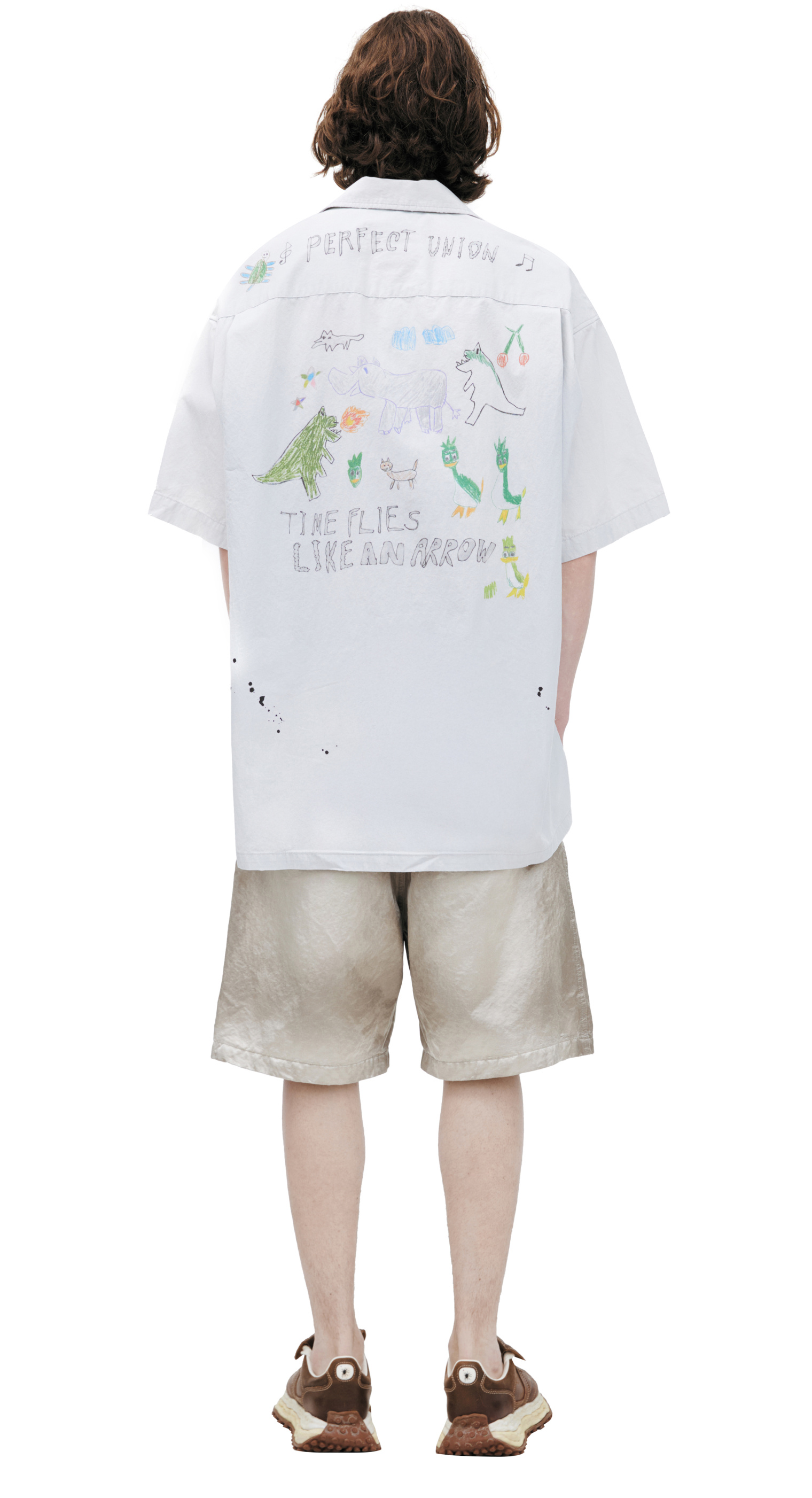 Buy Maison Mihara Yasuhiro men grey monoprint shirt for $910