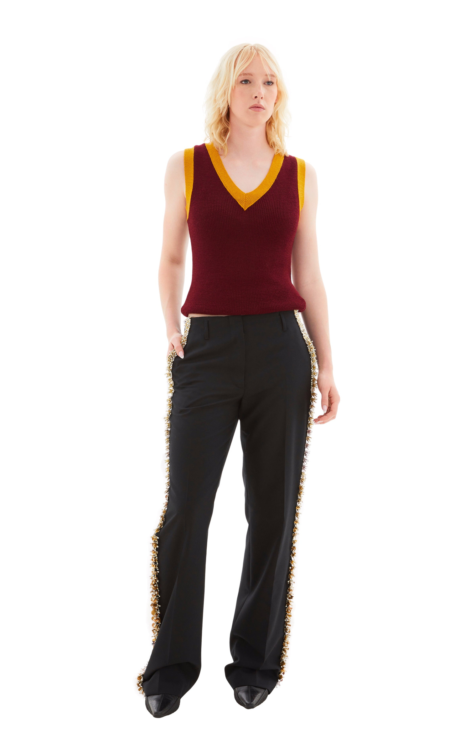 Dries Van Noten Parchia Wool Tailored Pants
