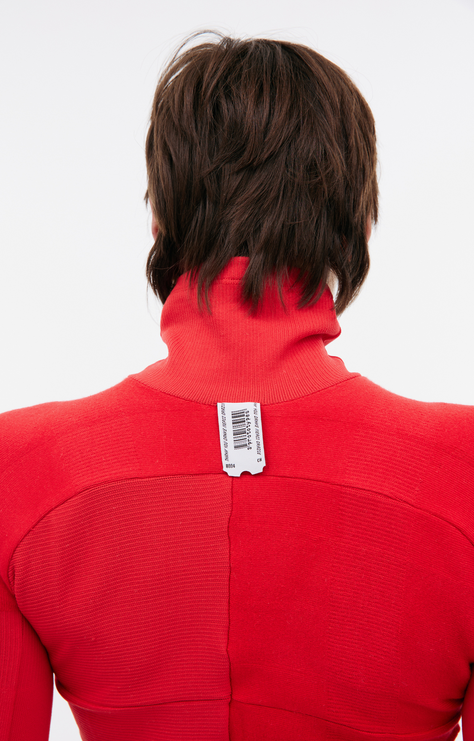 PROTOTYPES Red monoprint turtleneck