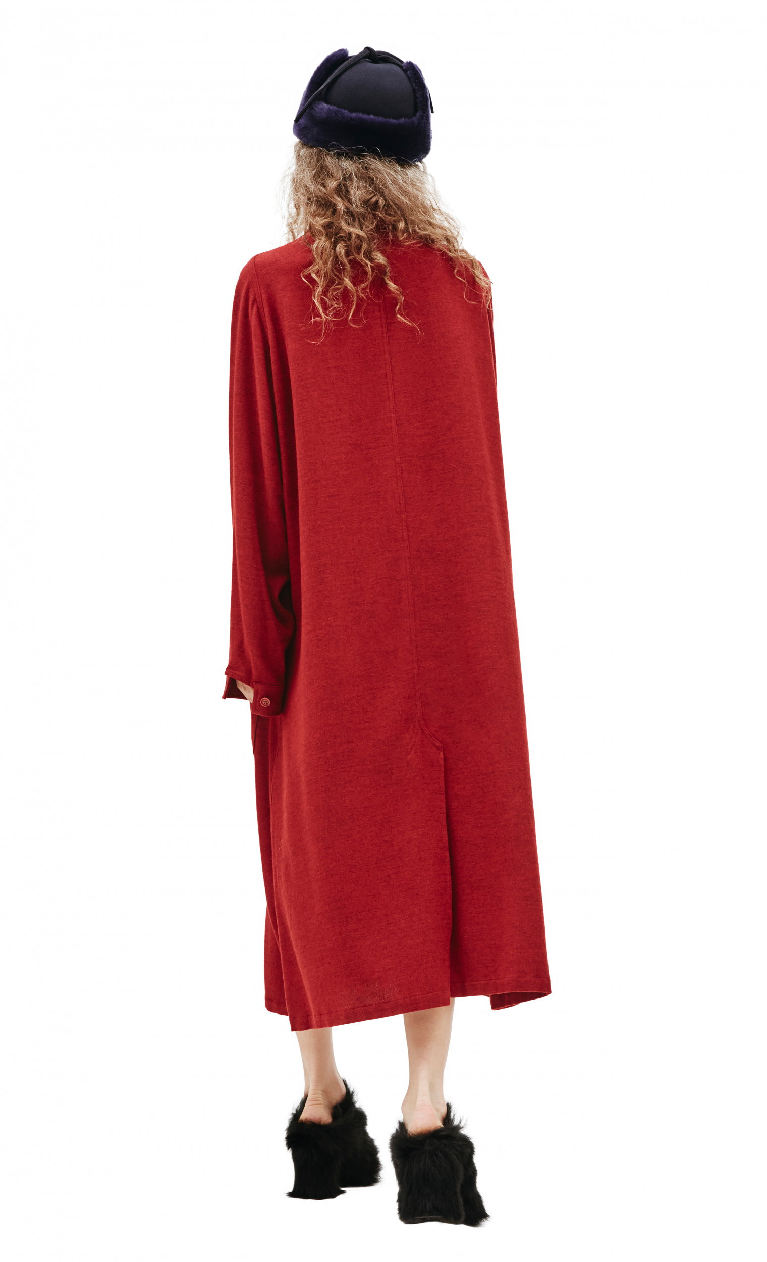 Y\'s Red Pockets Shirt Dress