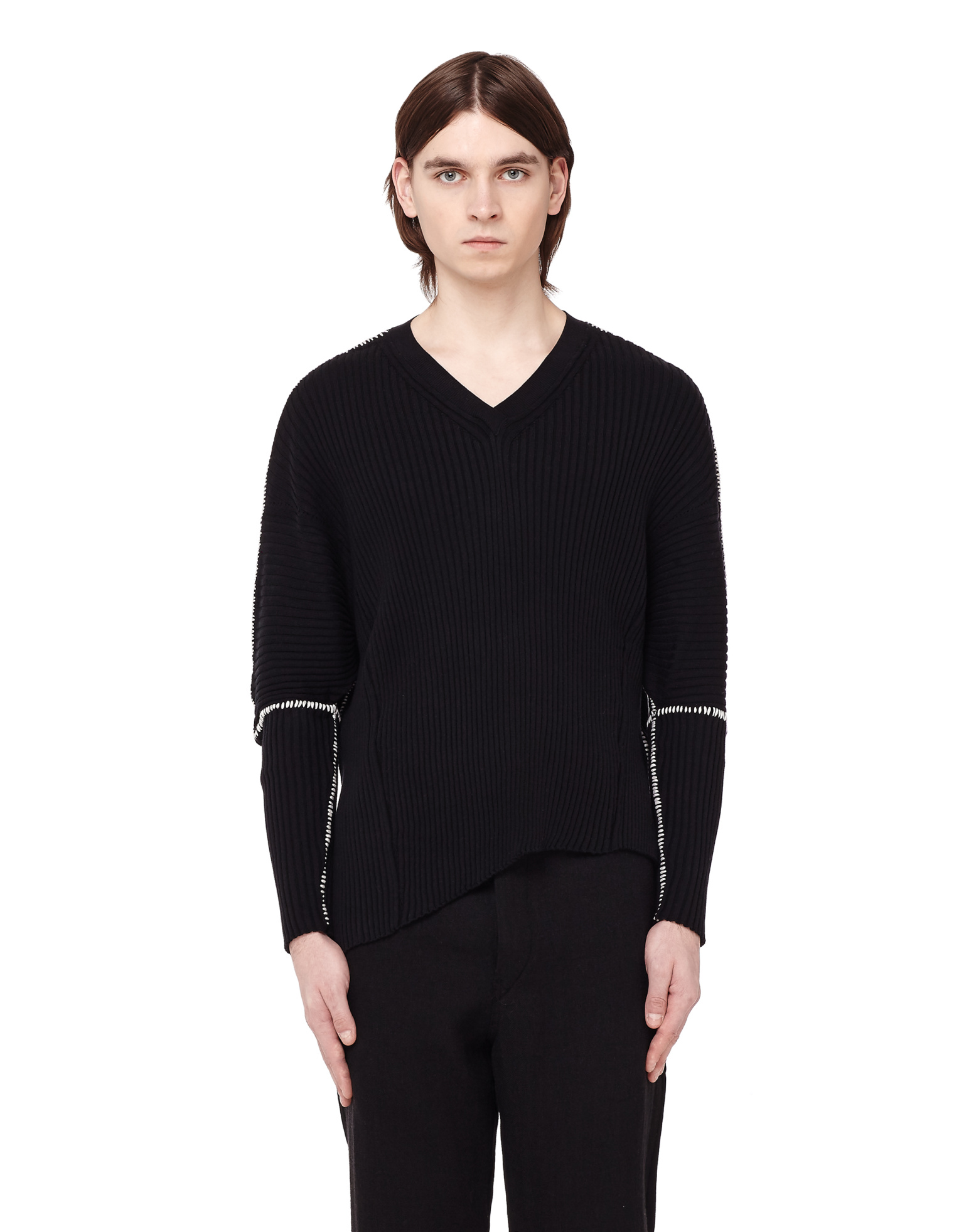 Ann Demeulemeester Ribbed Asymmetric Sweater