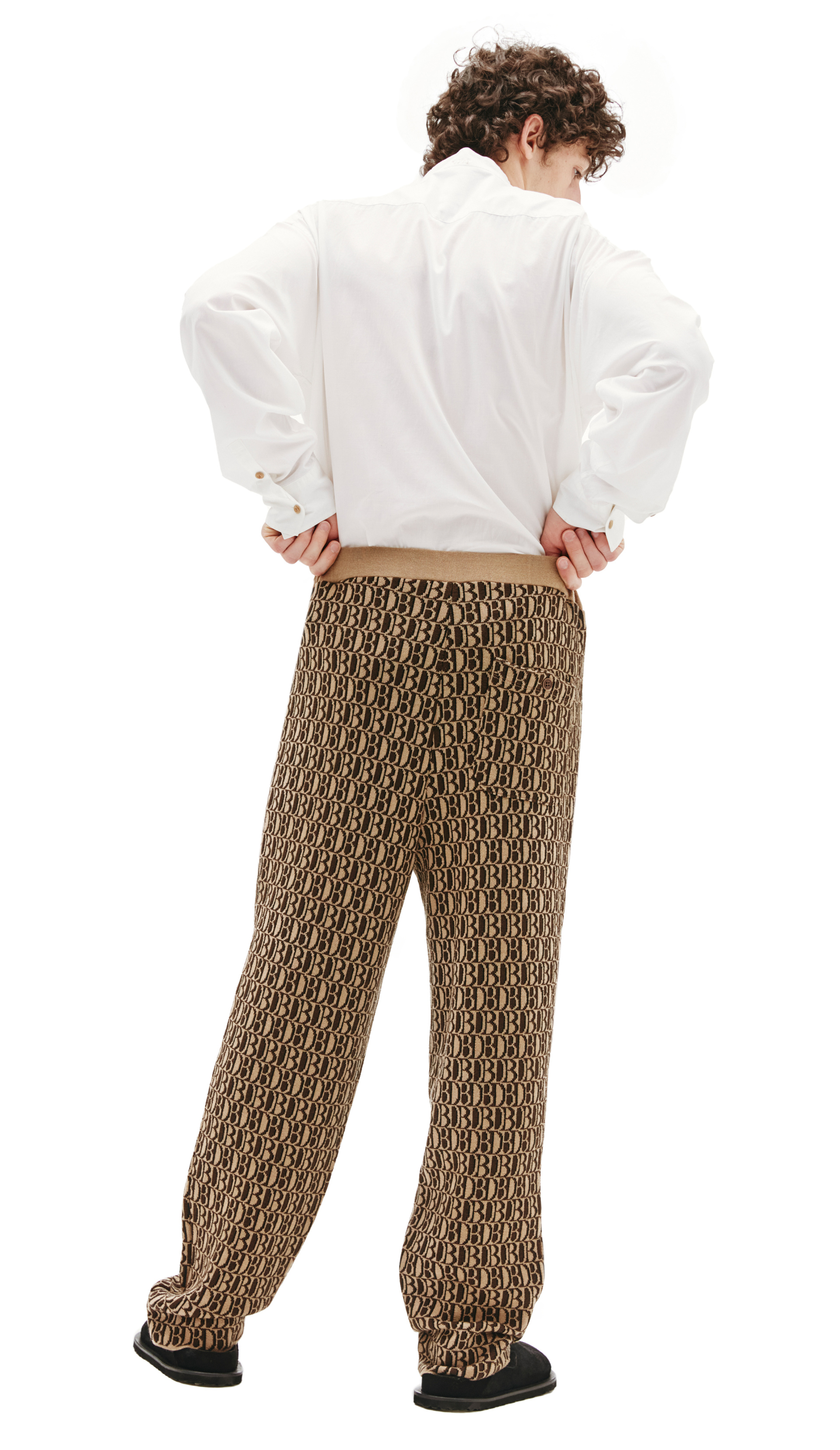 Doublet Brown Knitted Pants With DB MONOGRAM