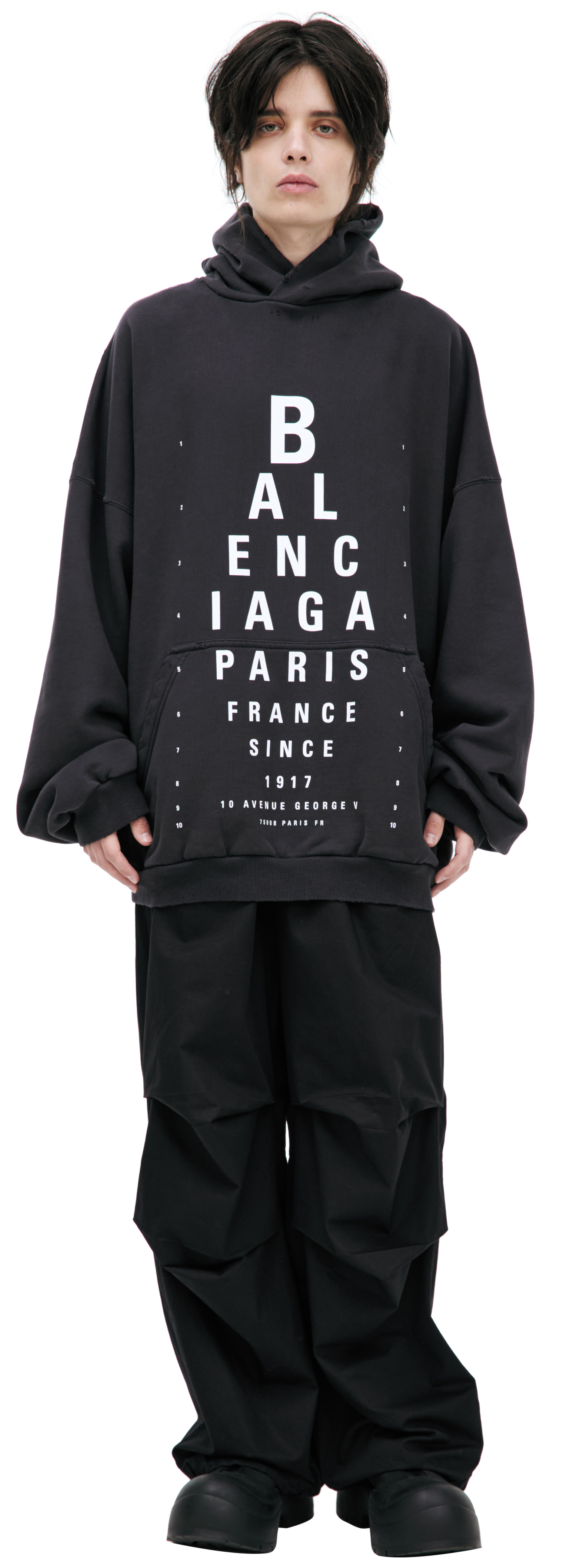 Balenciaga Dark grey logo hoodie