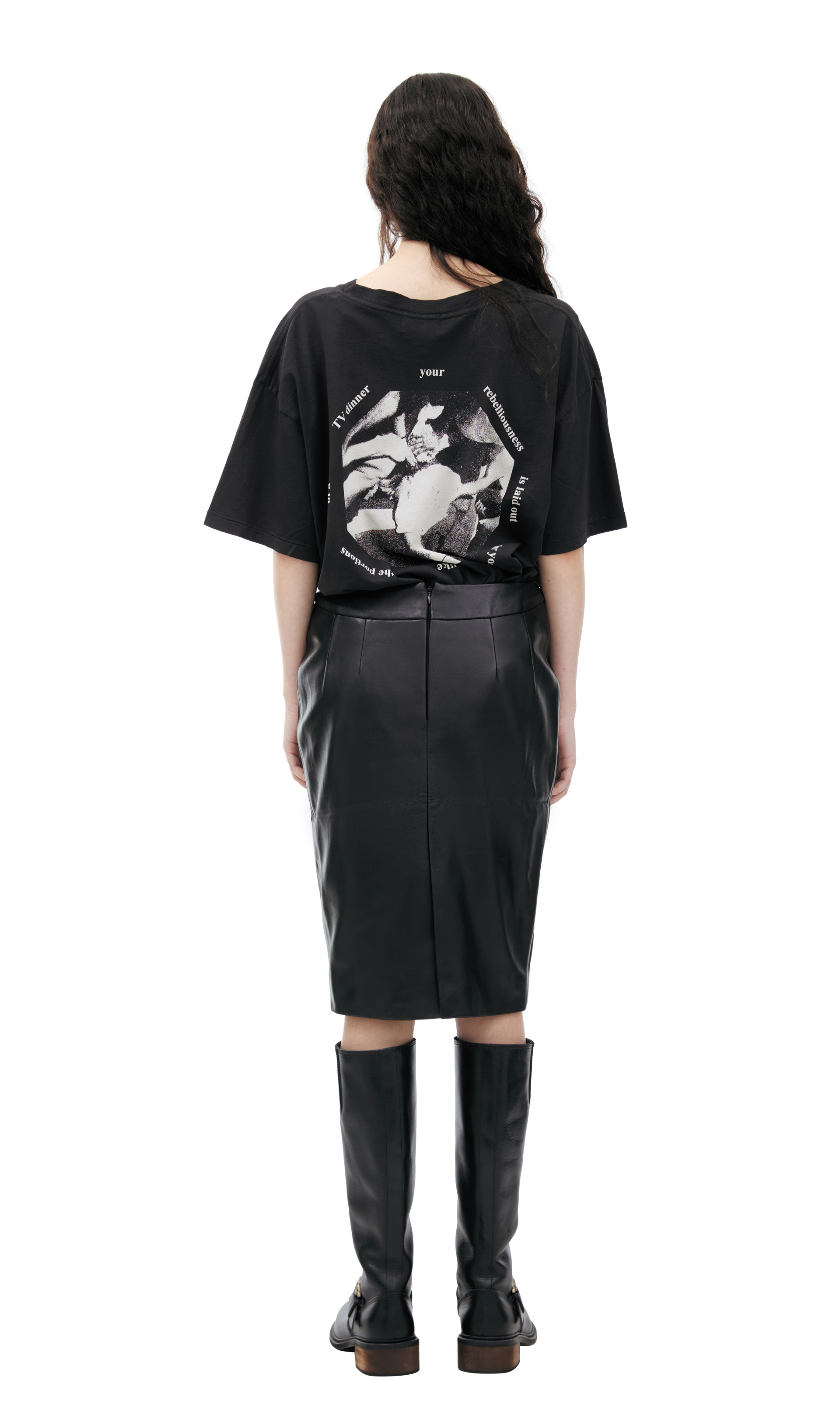 Enfants Riches Déprimés Leather midi skirt
