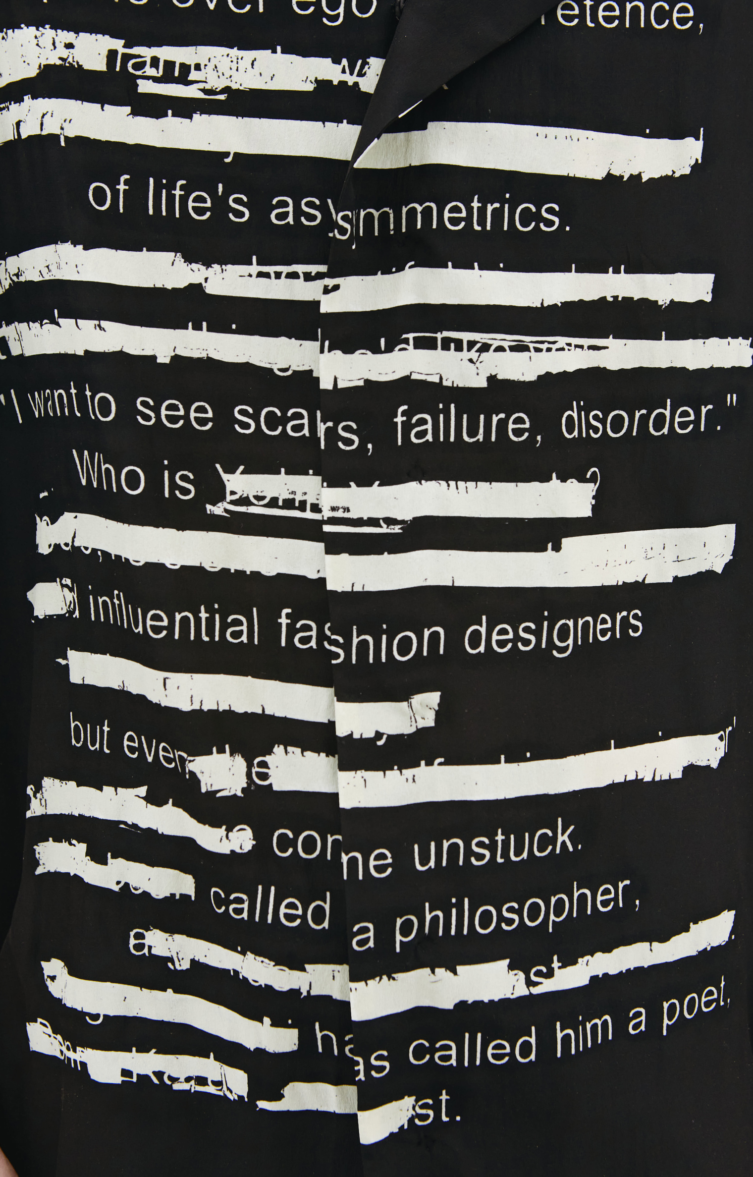 Yohji Yamamoto Black silk shirt with print