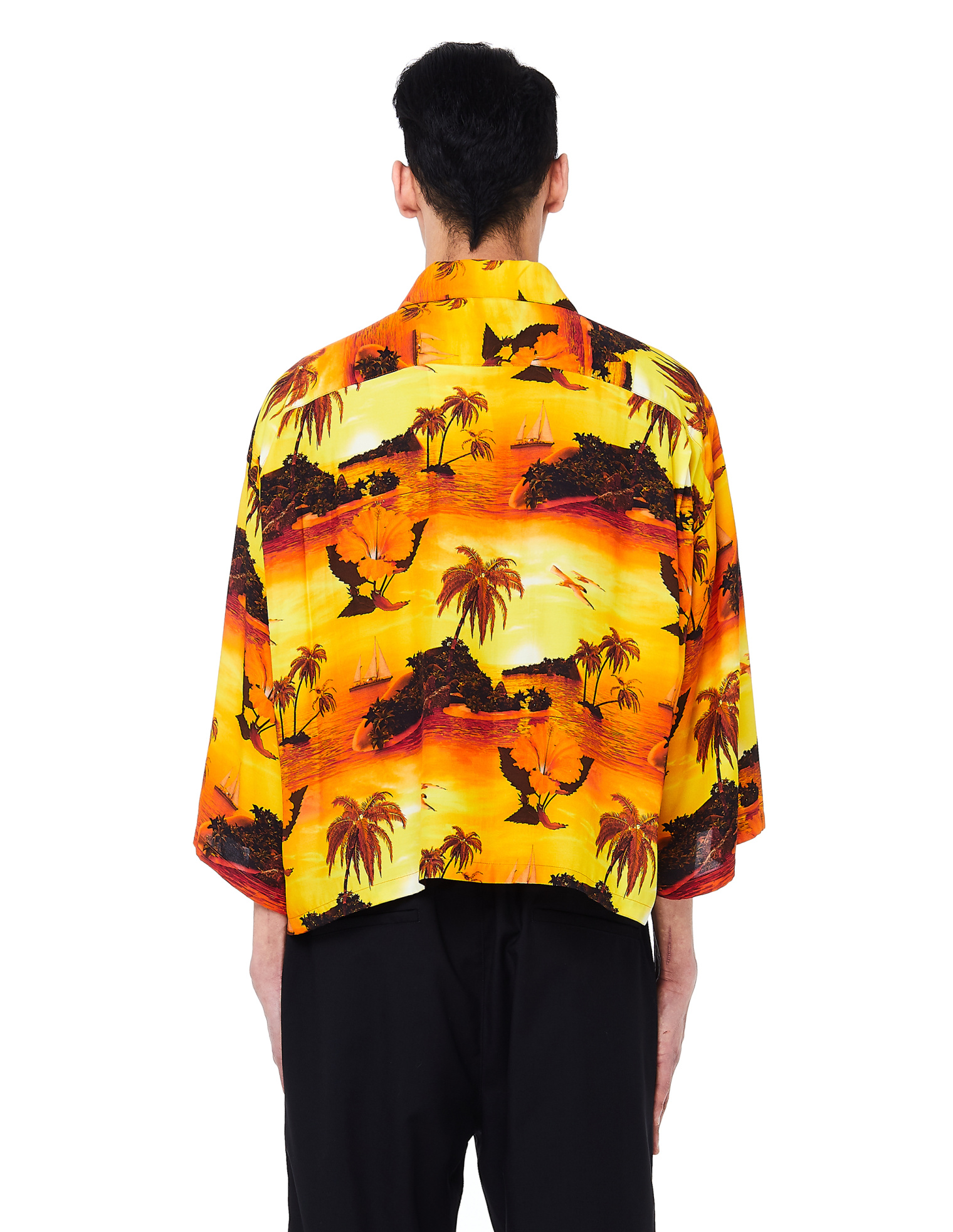 Doublet Sunset Print Embroidered Cropped Shirt