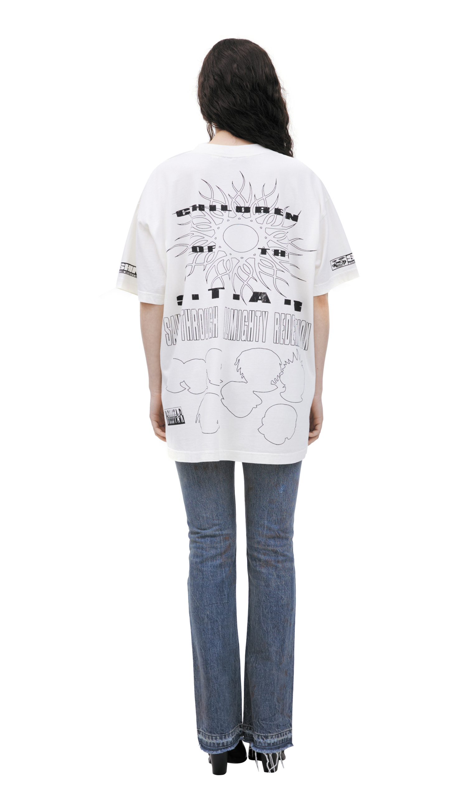 Buy Hellstar women white print t-shirt for $360 online on SV77