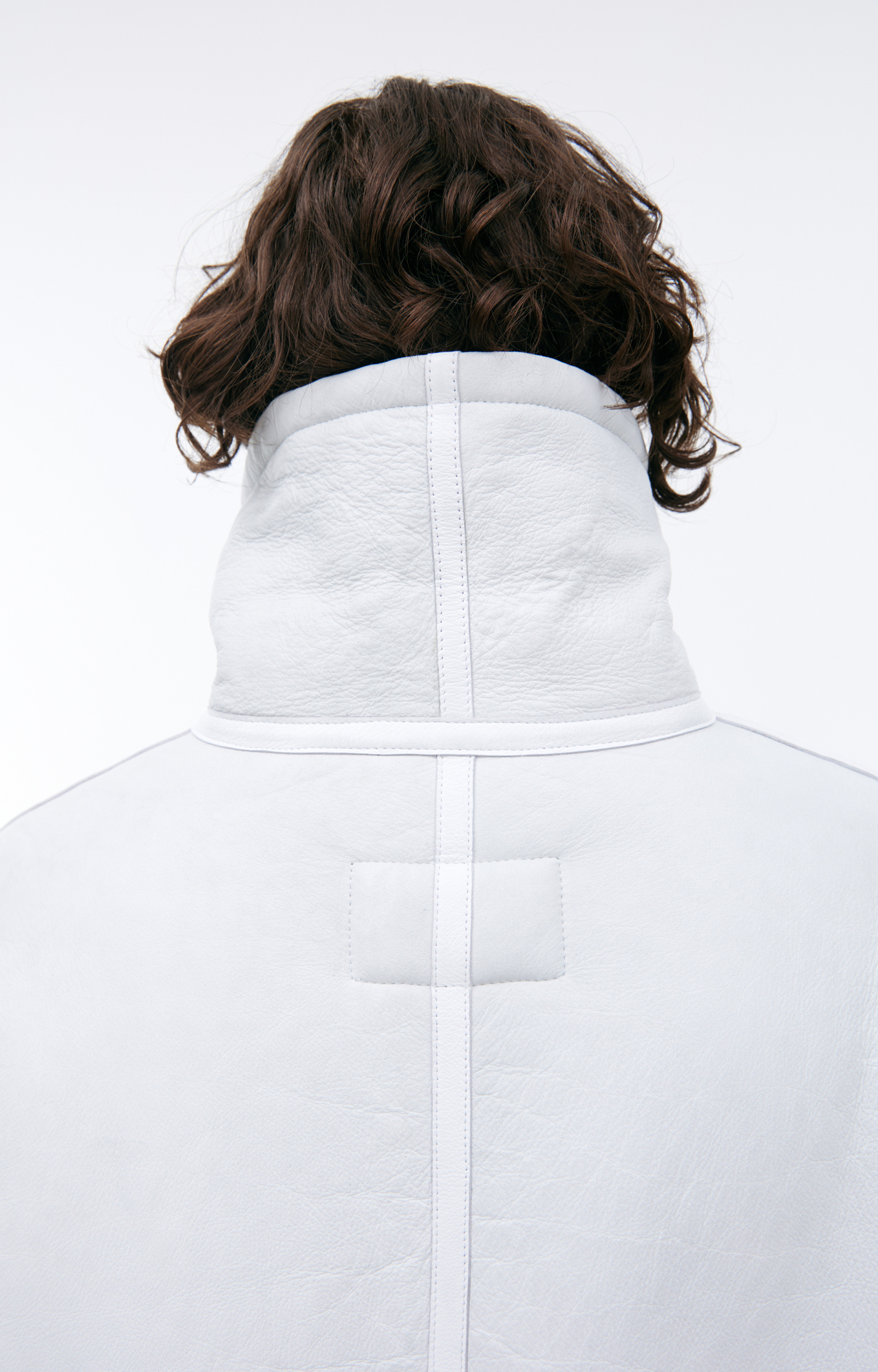 Balenciaga White leather sheepskin coat