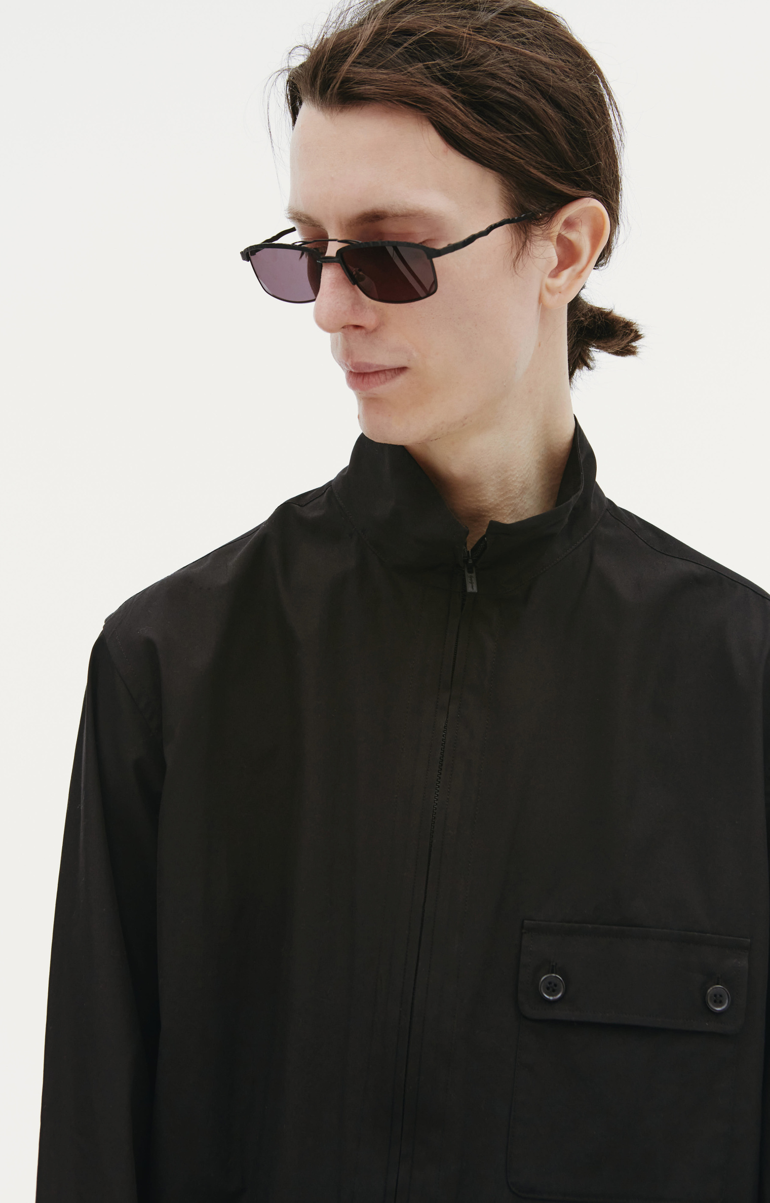 Yohji Yamamoto Black zip open shirt
