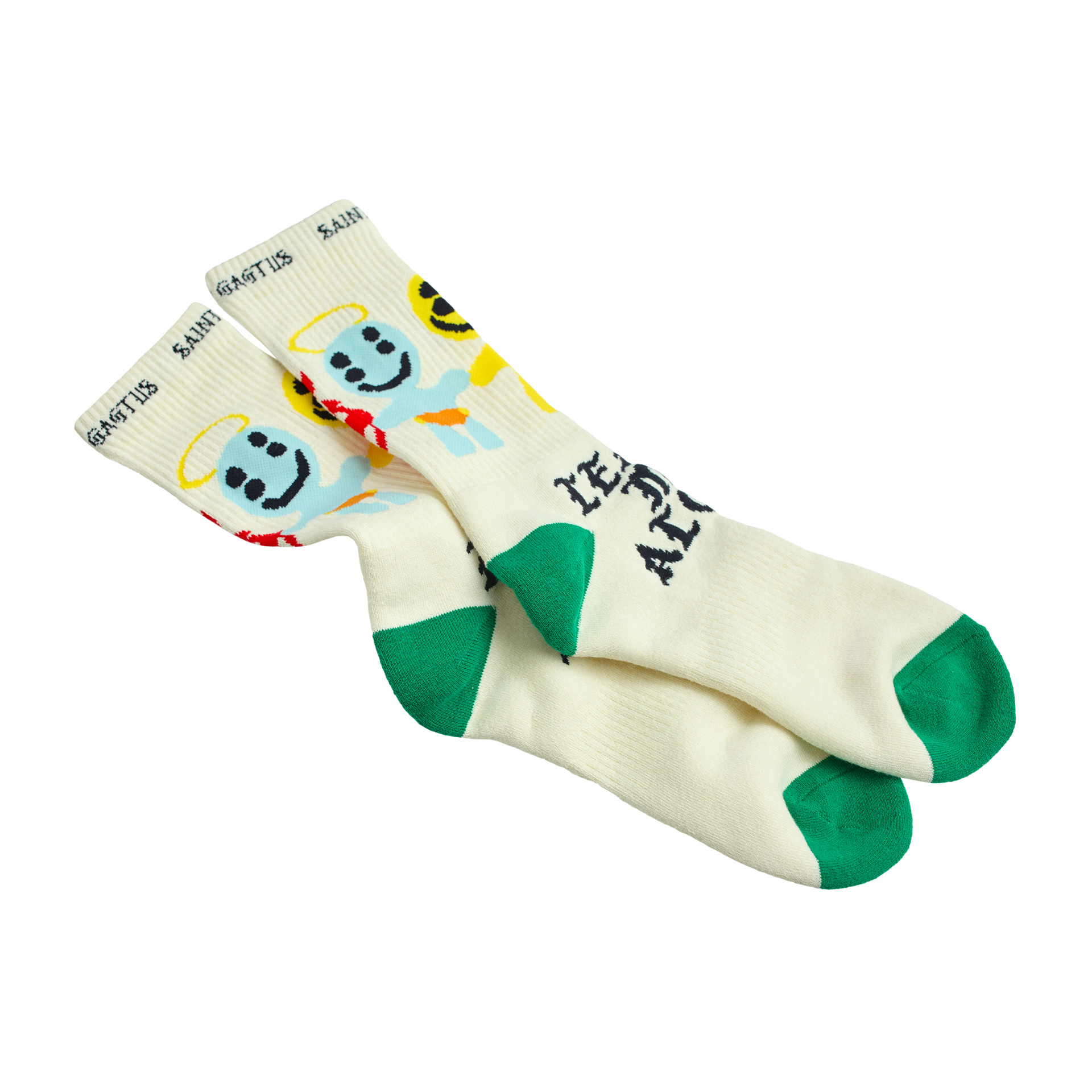 Saint Mxxxxxx Beige print socks