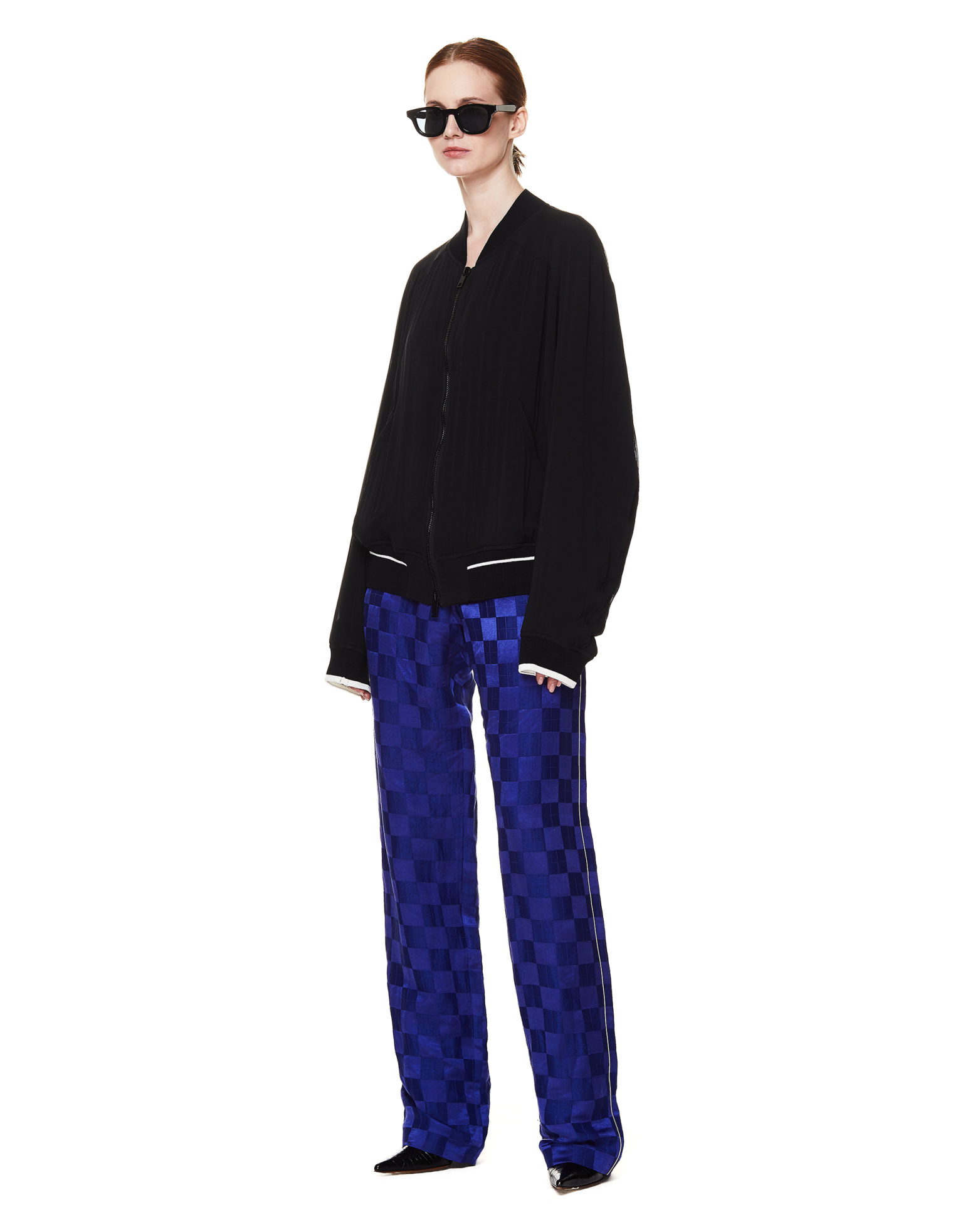 Haider Ackermann Black Silk Bomber Jacket