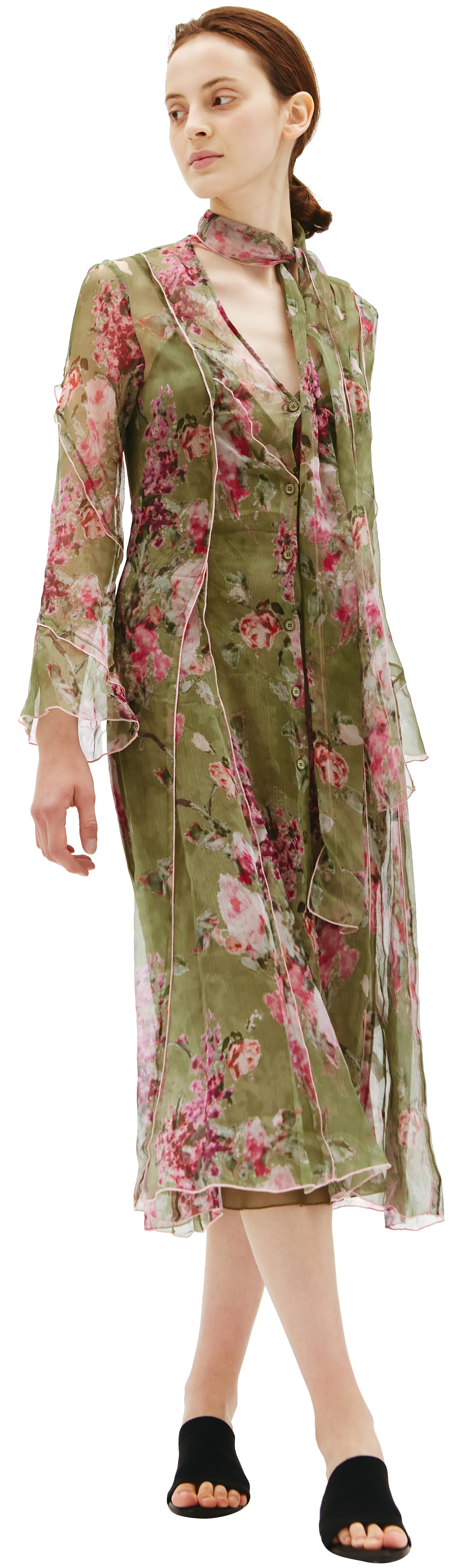 Blumarine Floral Print Midi Dress