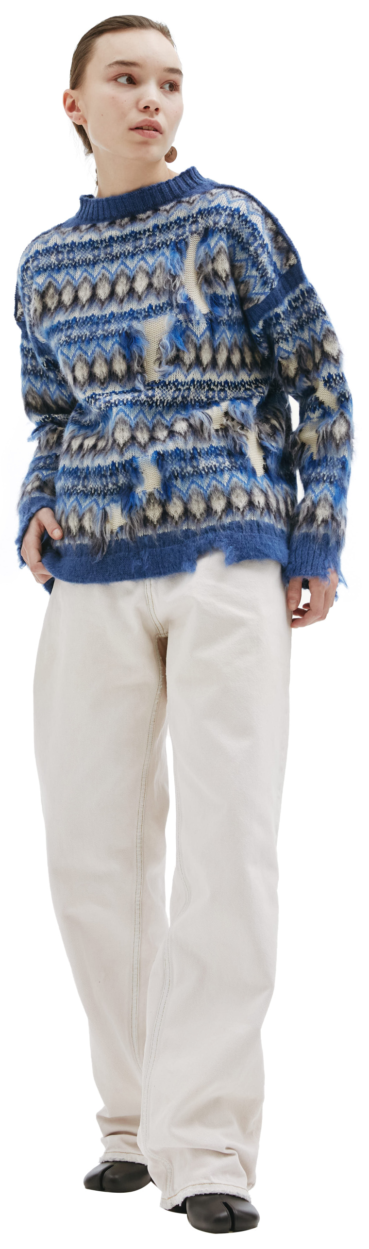 Maison Margiela Intarsia distressed sweater