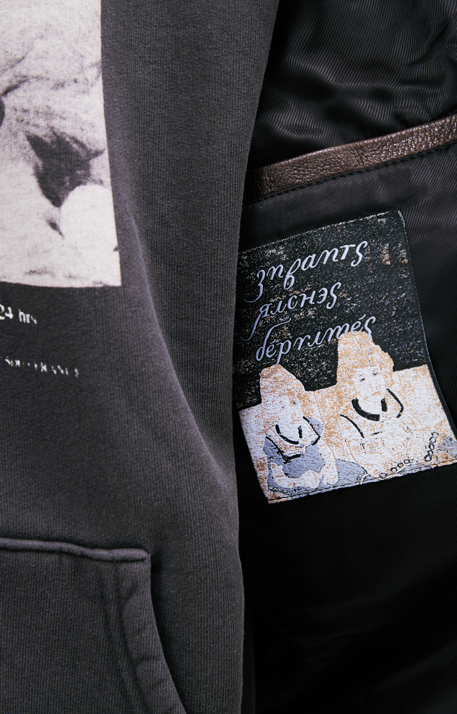 Enfants Riches Déprimés Dark grеy printed hoodie