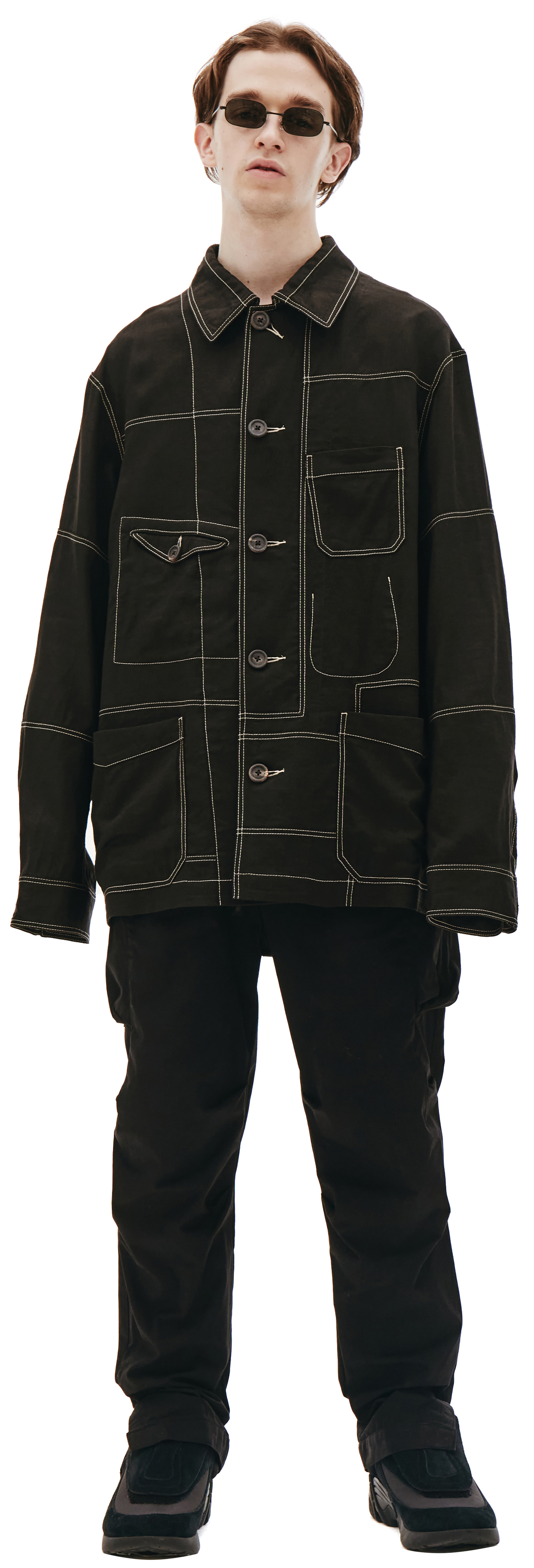 Ziggy Chen Contrast-stitching Denim Jacket