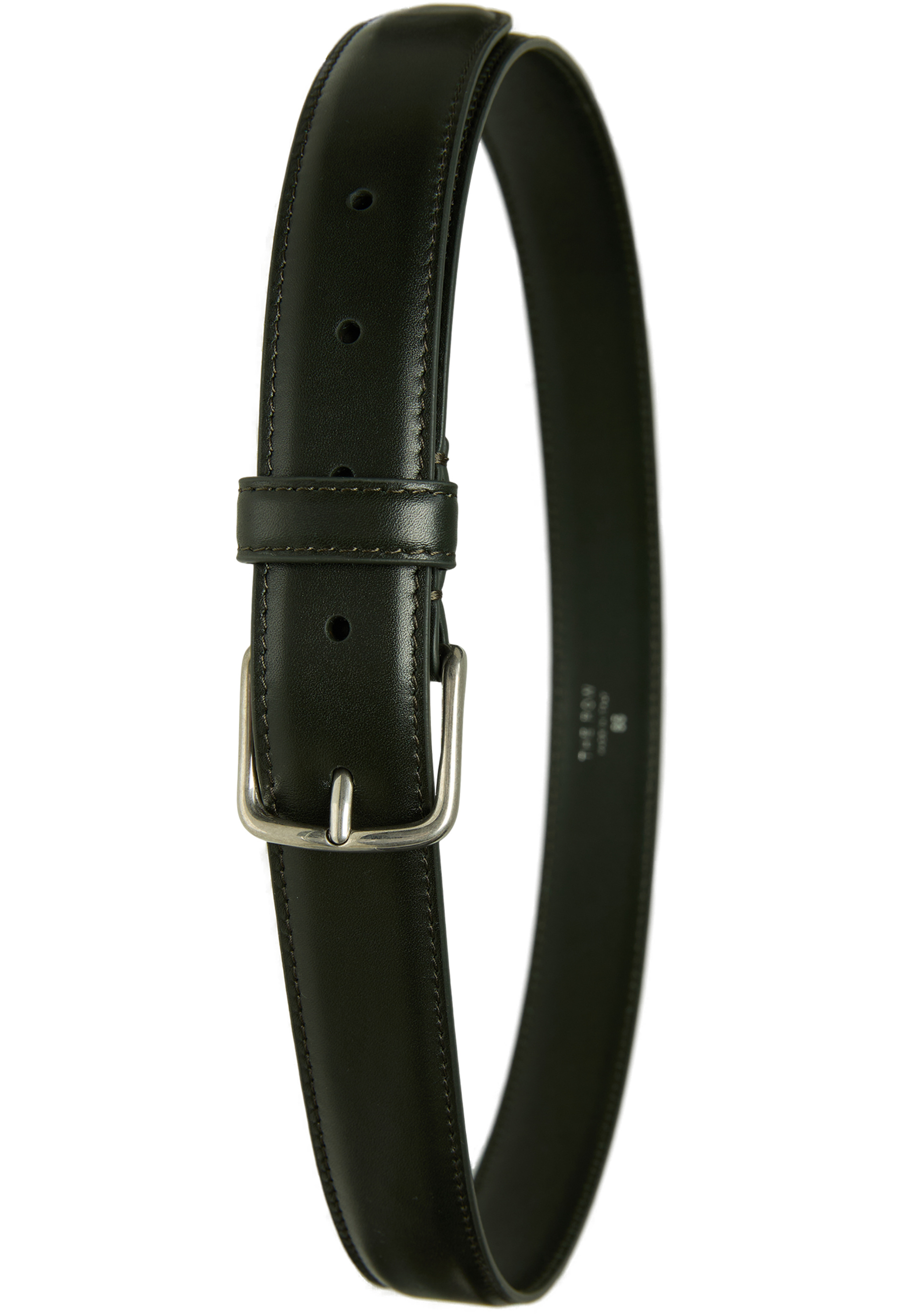 The Row Black classic belt