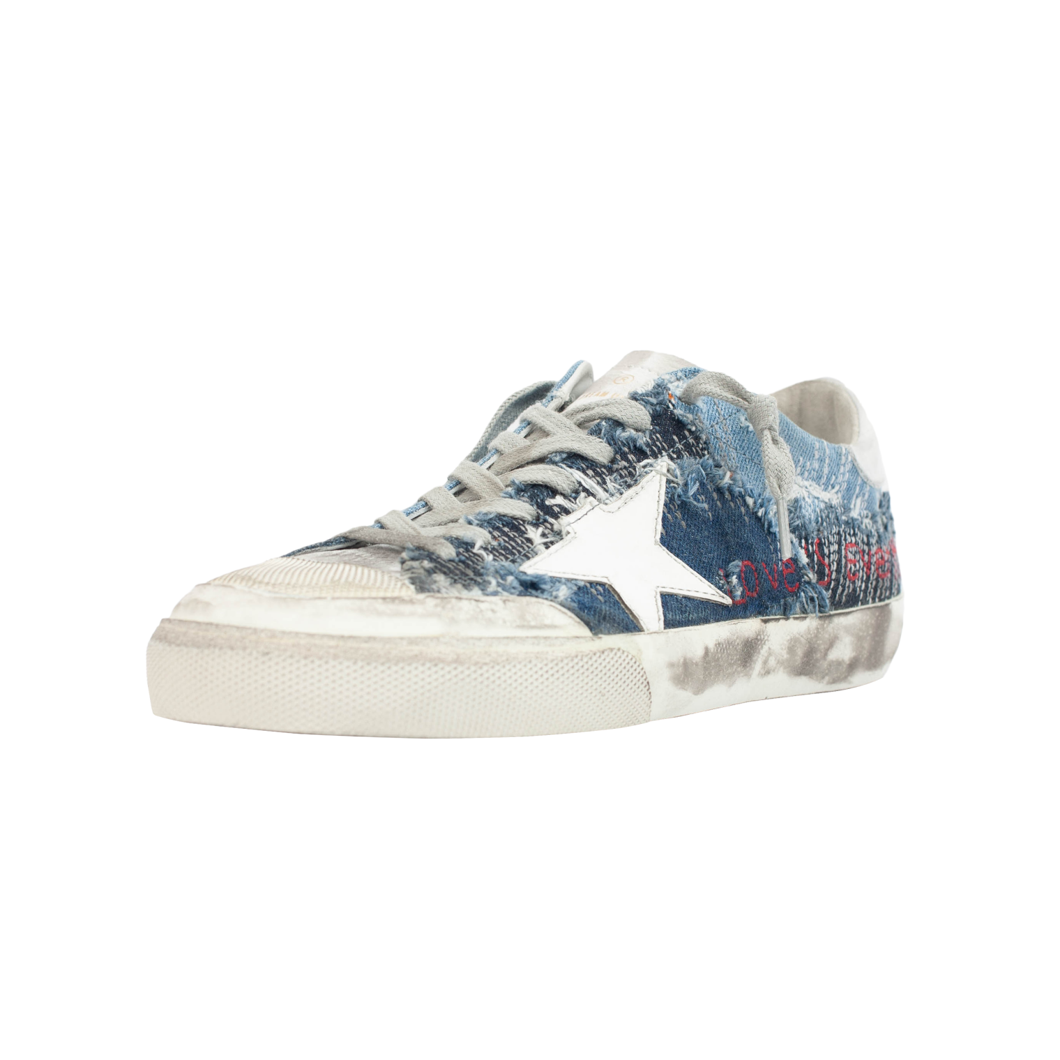 Golden Goose Кеды Superstar Penstar из рванного денима